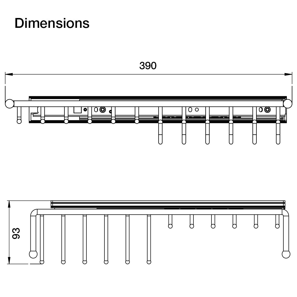 Starax Pull Out Combi Rail Rack - Space Saving Kitchen Organizer for Pots, Pans & Utensils - Perfect for Small Kitchens & RVs