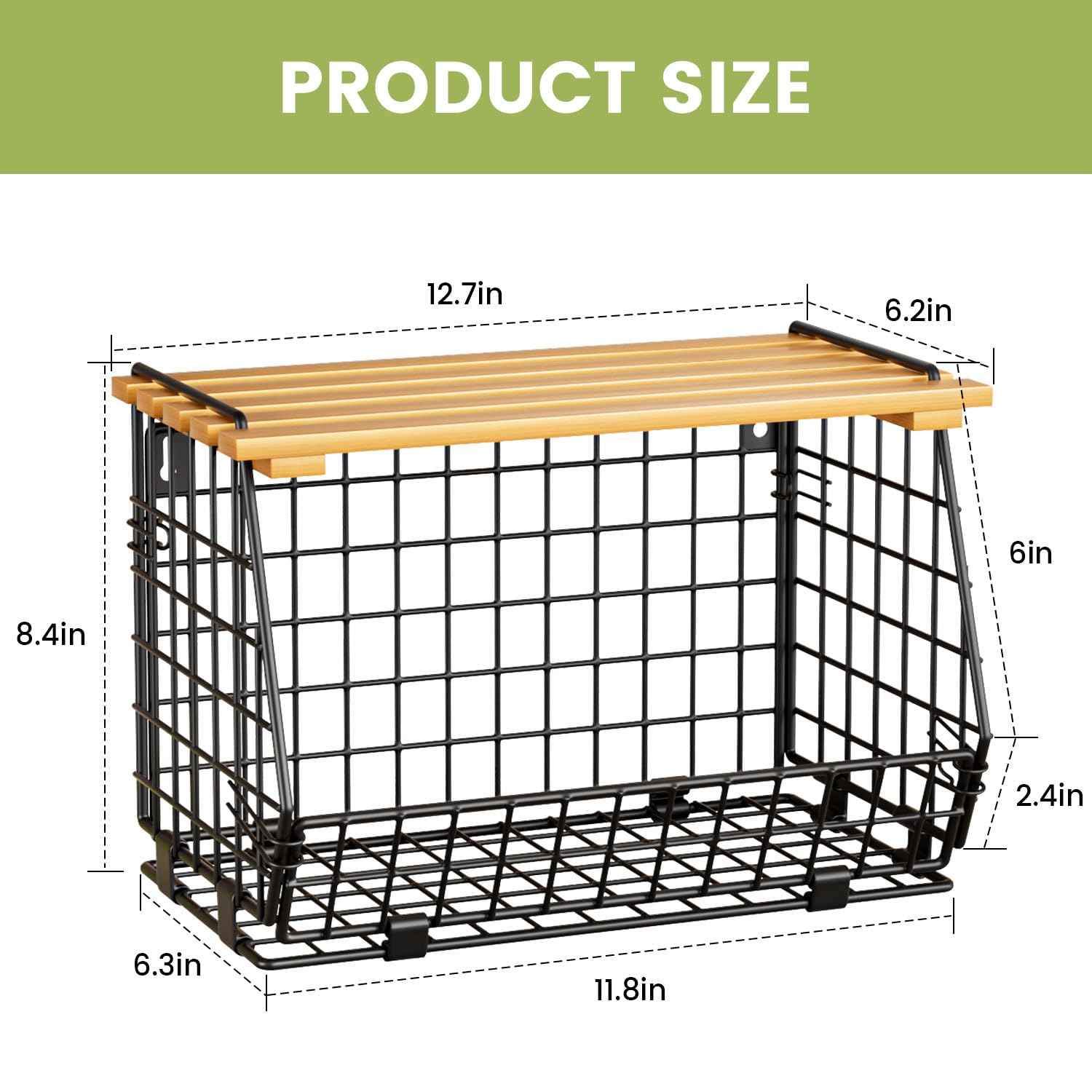 Wire Fruit Basket for Kitchen Storage - Hanging & Stackable Counter Basket for Vegetables, Potatoes, Onions | 3-Pack Pantry Organizer for Fresh Produce Storage