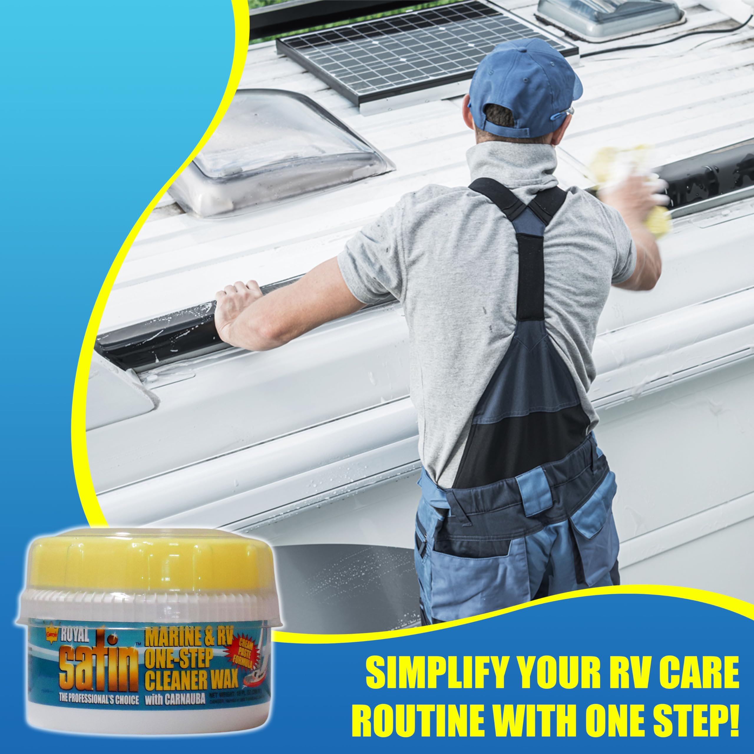 Garry's Royal Satin Marine & RV ONE STEP Cleaner Wax - 10 oz | All-in-One Boat, RV & Vehicle Polish & Protectant | Restores Shine & Protects Against UV Rays