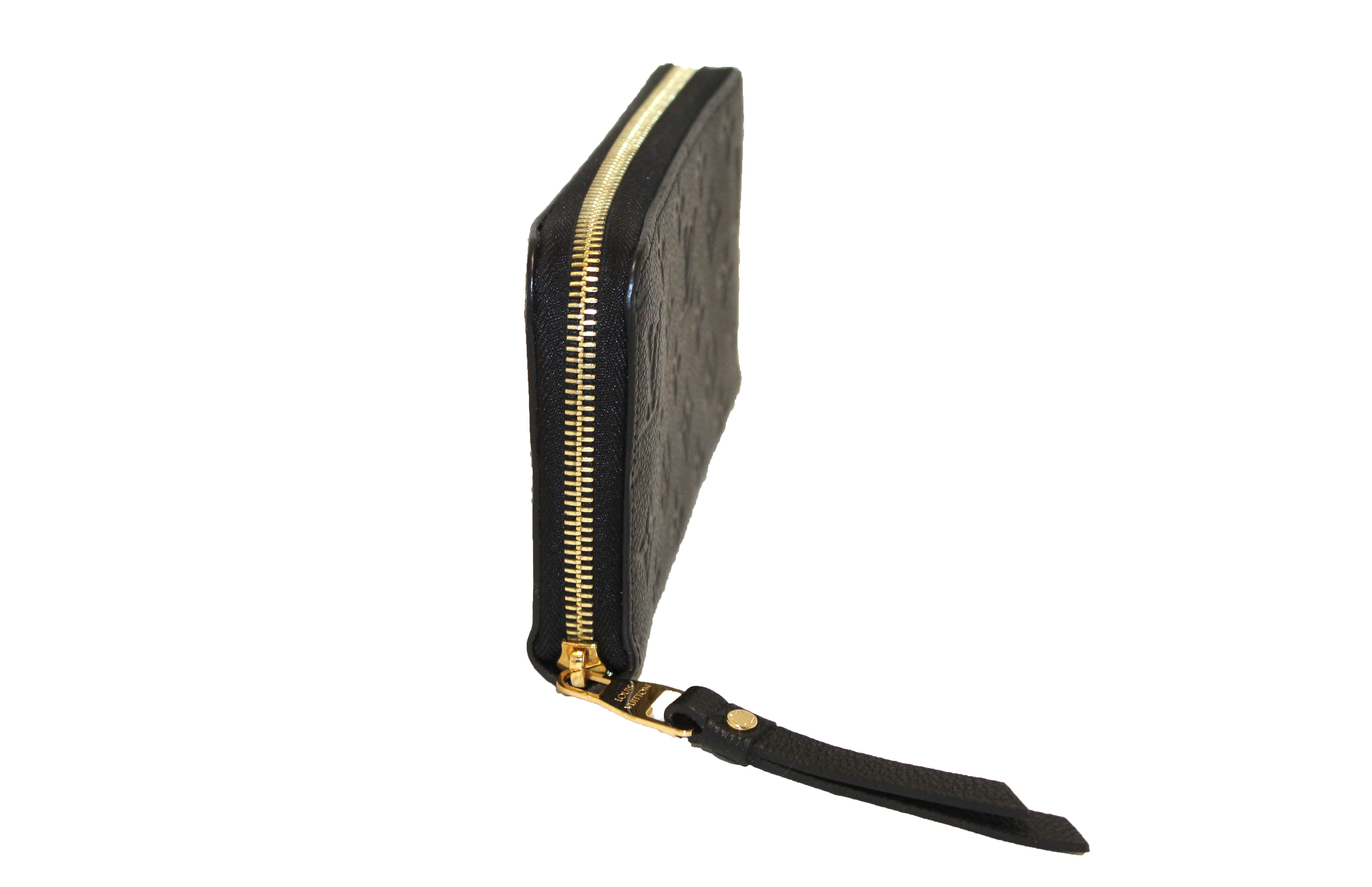 Authentic Louis Vuitton Black Monogram Empreinte Leather Zippy Wallet for Women - Luxury Designer Compact Zip Around Wallet - Perfect for Everyday Use, Travel & Gift Giving