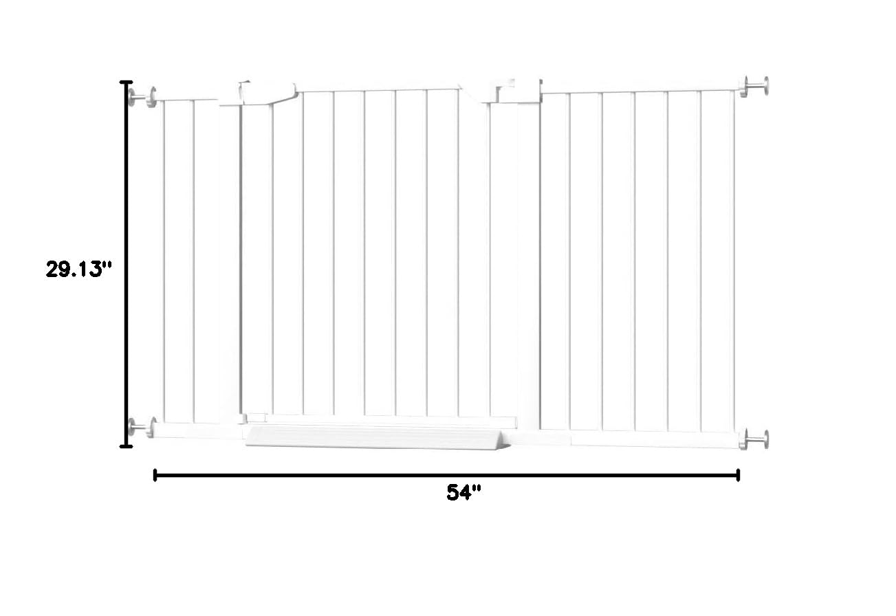Fairy Baby White Extra Wide or Narrow Baby Gate - Pressure Mounted Walk Through Pet & Child Safety Gate with Extensions - Perfect for Stairs, Doorways & Hallways