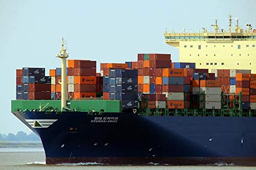 20x30 Inch Laminated Freighter Ship Poster - Vibrant Colors & HD Imagery - Perfect for Home, Office & Nautical Decor - Fits Standard Frames - Wall Art for Living Room, Bedroom or Office
