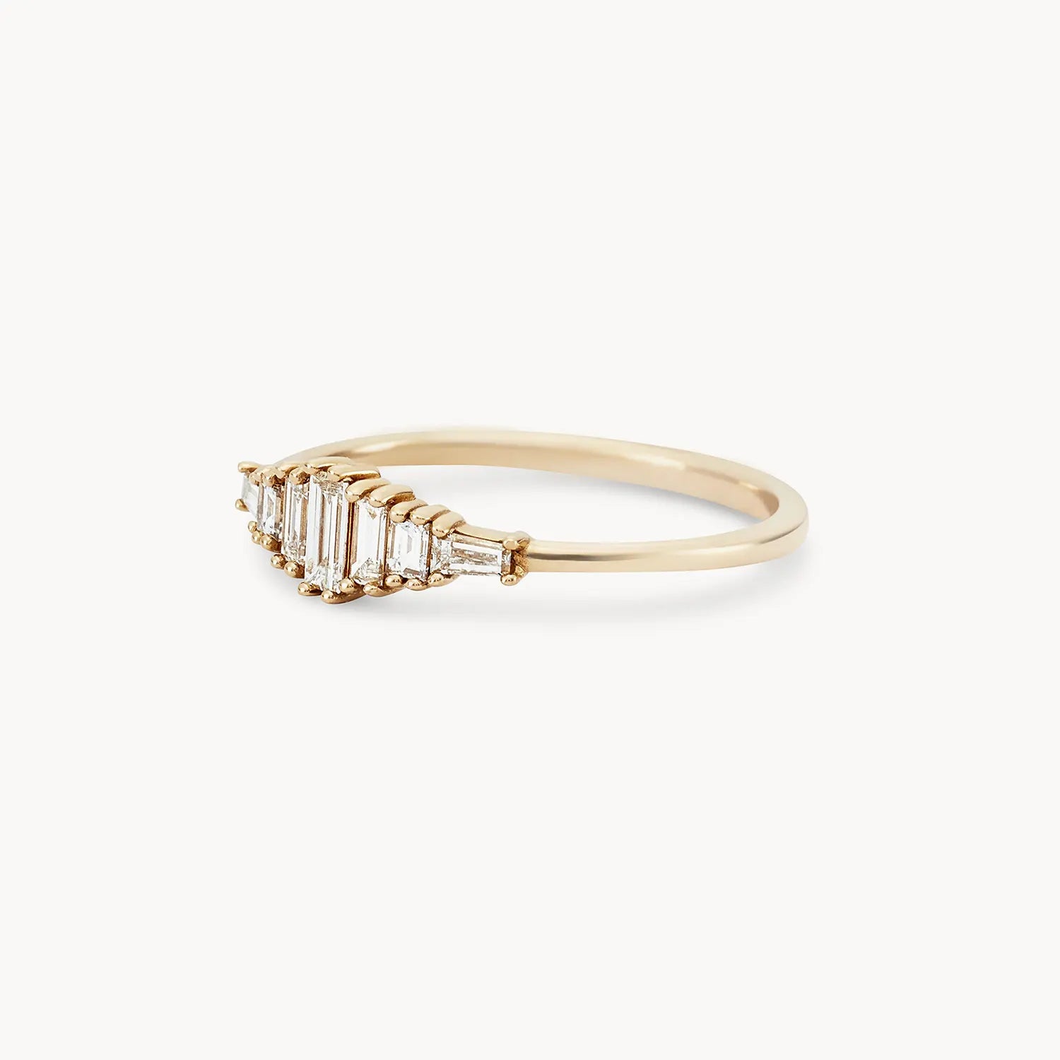 14K Yellow Gold Daybreak Band with White Diamonds - Elegant Stackable Ring for Women, Perfect for Weddings, Anniversaries & Everyday Luxury Jewelry