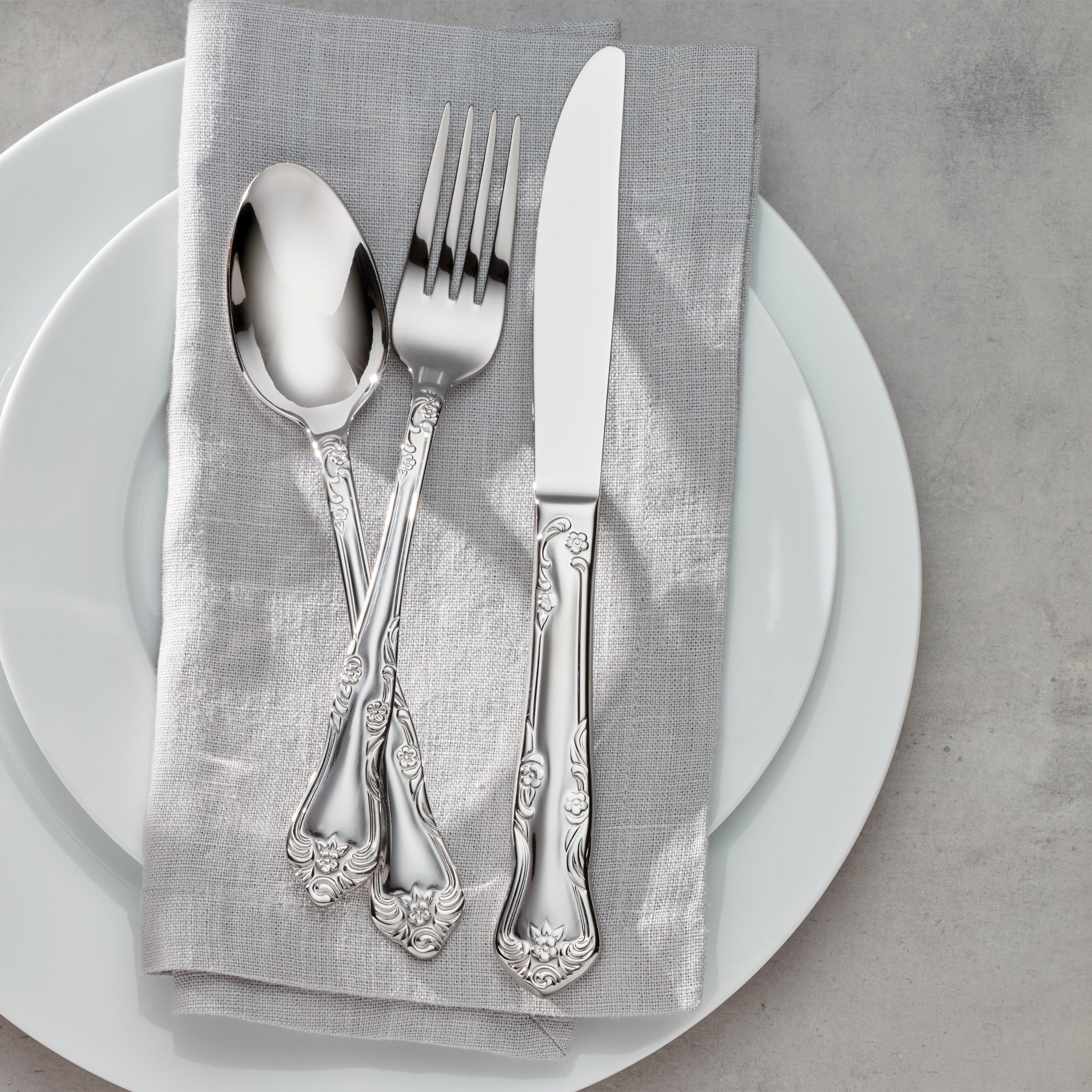 Premium Azalea 20-Piece Stainless Steel Flatware Set - Elegant Silverware for Dinner Parties, Weddings & Everyday Dining