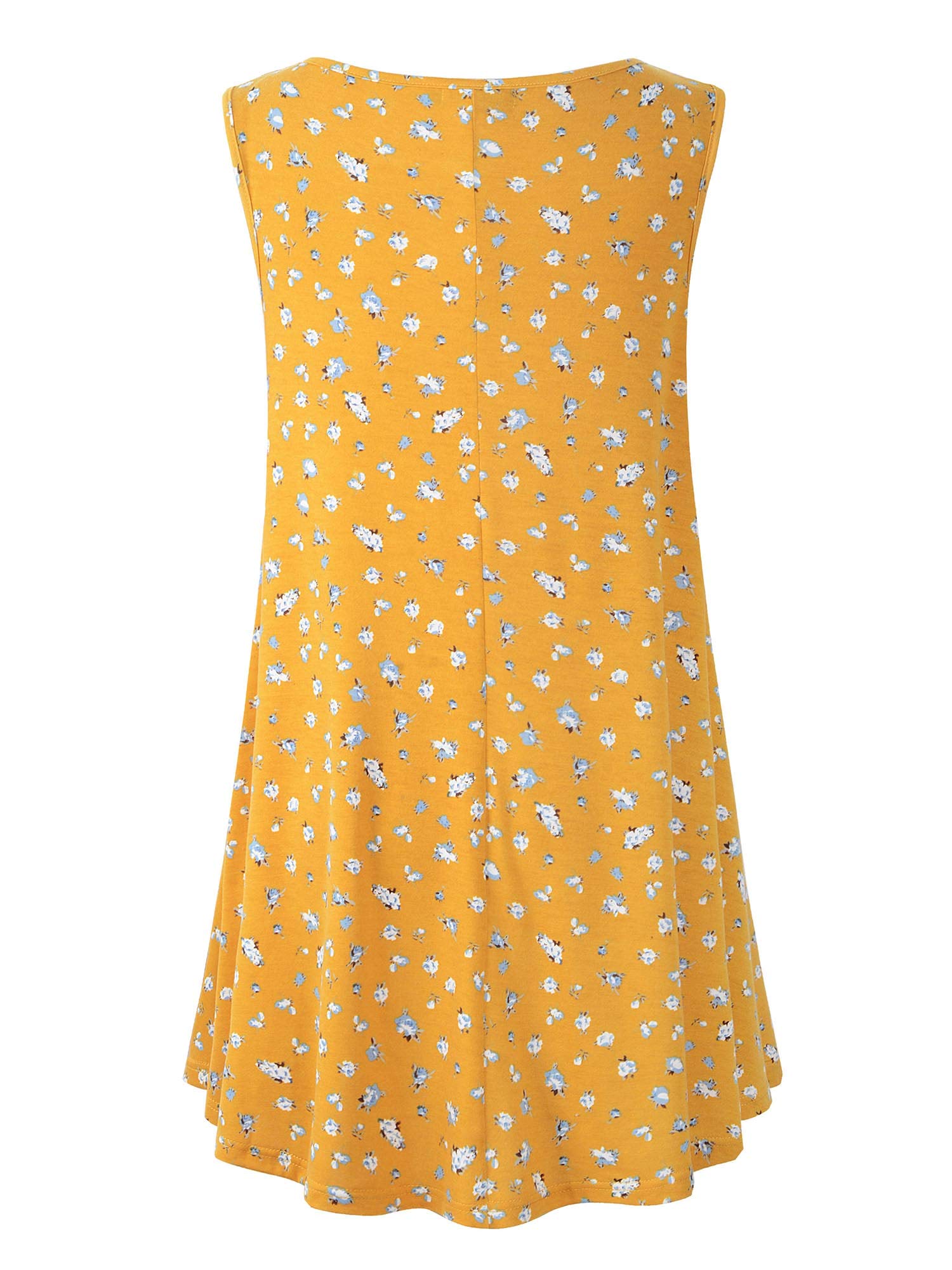Women's Floral Sleeveless Swing Tunic Top - Summer Casual Flare Tank for Beach, Vacation & Everyday Wear