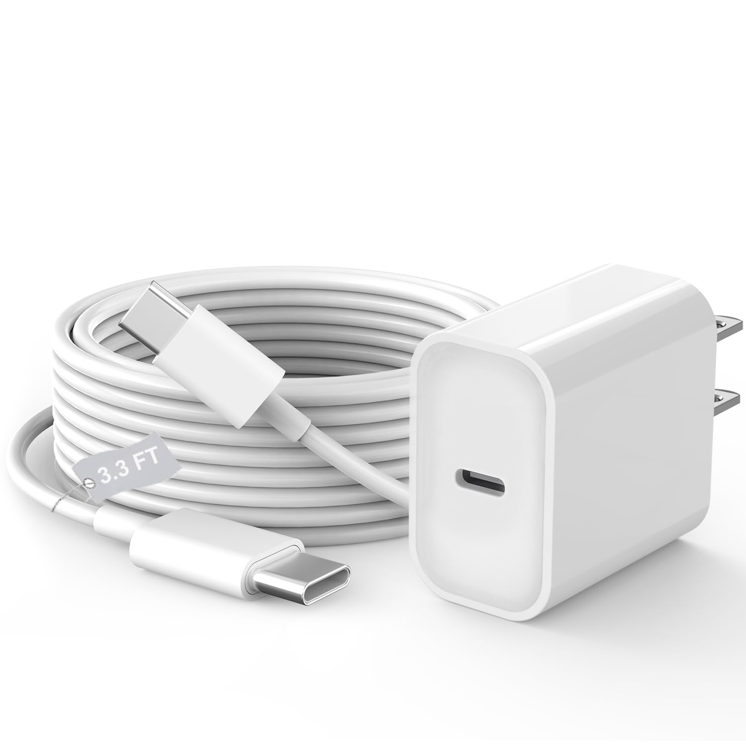 20W USB C Fast Charger for iPhone 16/15 Series & iPad - 3.3FT Type C Cable Included | Compatible with iPhone 16 Pro Max/15 Plus, iPad Pro 12.9/11, iPad Air 4/5, iPad Mini 6 | Perfect for Home, Office & Travel Charging