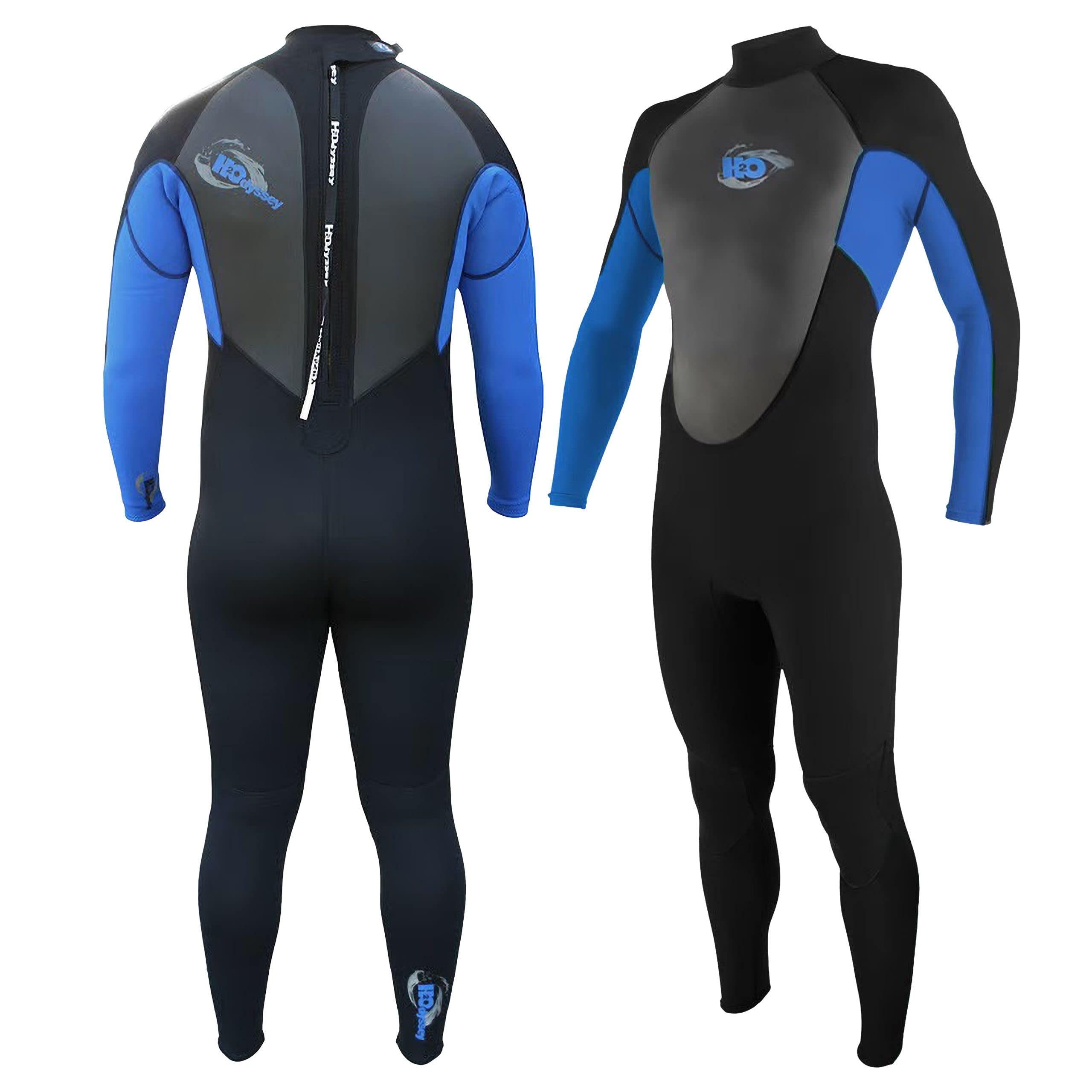 H2Odyssey 3/2mm Men's Vapor Back Zip Wetsuit - Long Sleeve Neoprene Swimsuit for Surfing, Scuba Diving & Water Sports | Warm & Flexible for Cold Water Activities