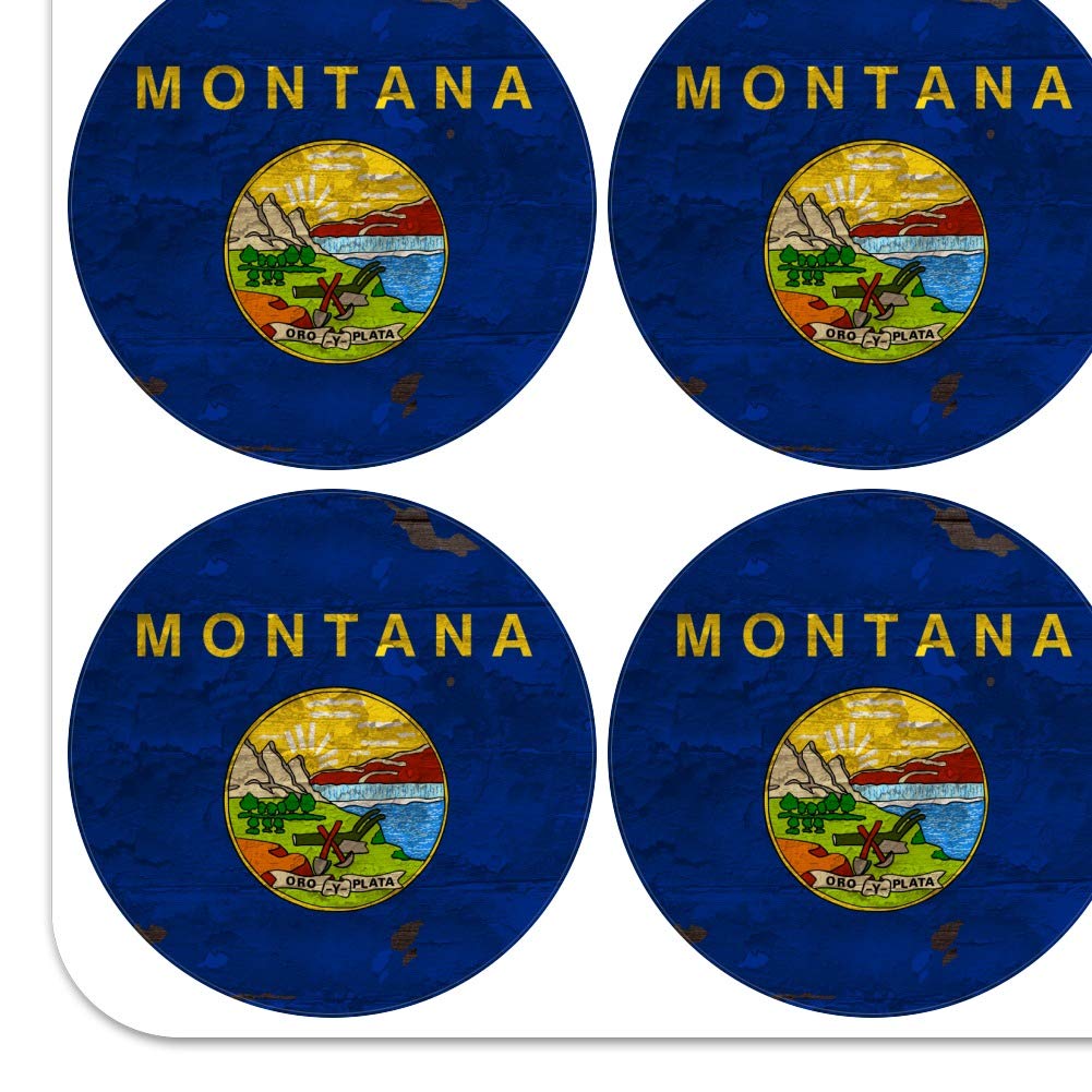 Vintage Rustic Montana State Flag Stickers - USA Distressed Planner Calendar Decals for Scrapbooking, Journaling & Crafting - Perfect for DIY Projects, Bullet Journals & Travel Scrapbooks