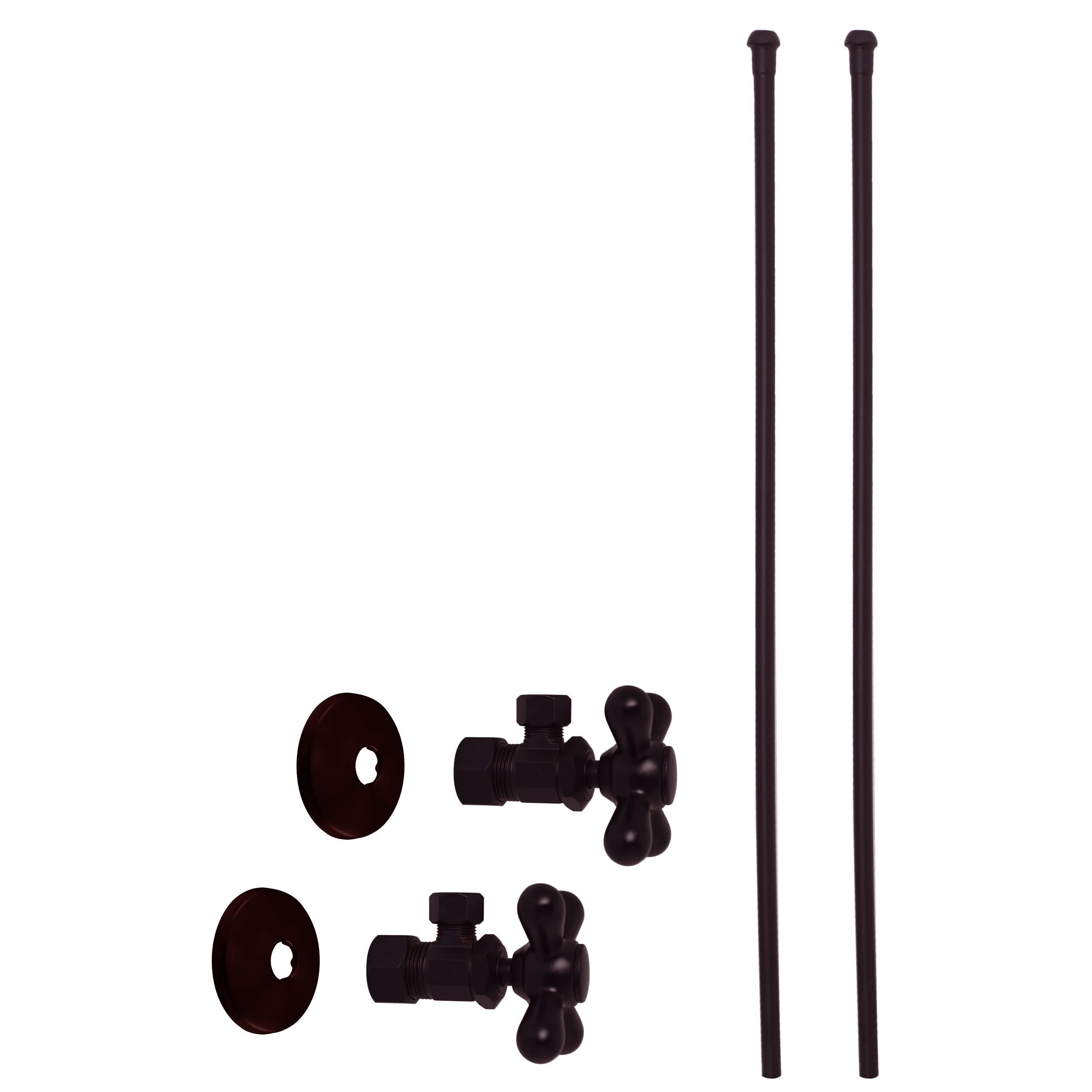 Westbrass Oil Rubbed Bronze Bullnose Faucet Kit with Cross Handles - 5/8