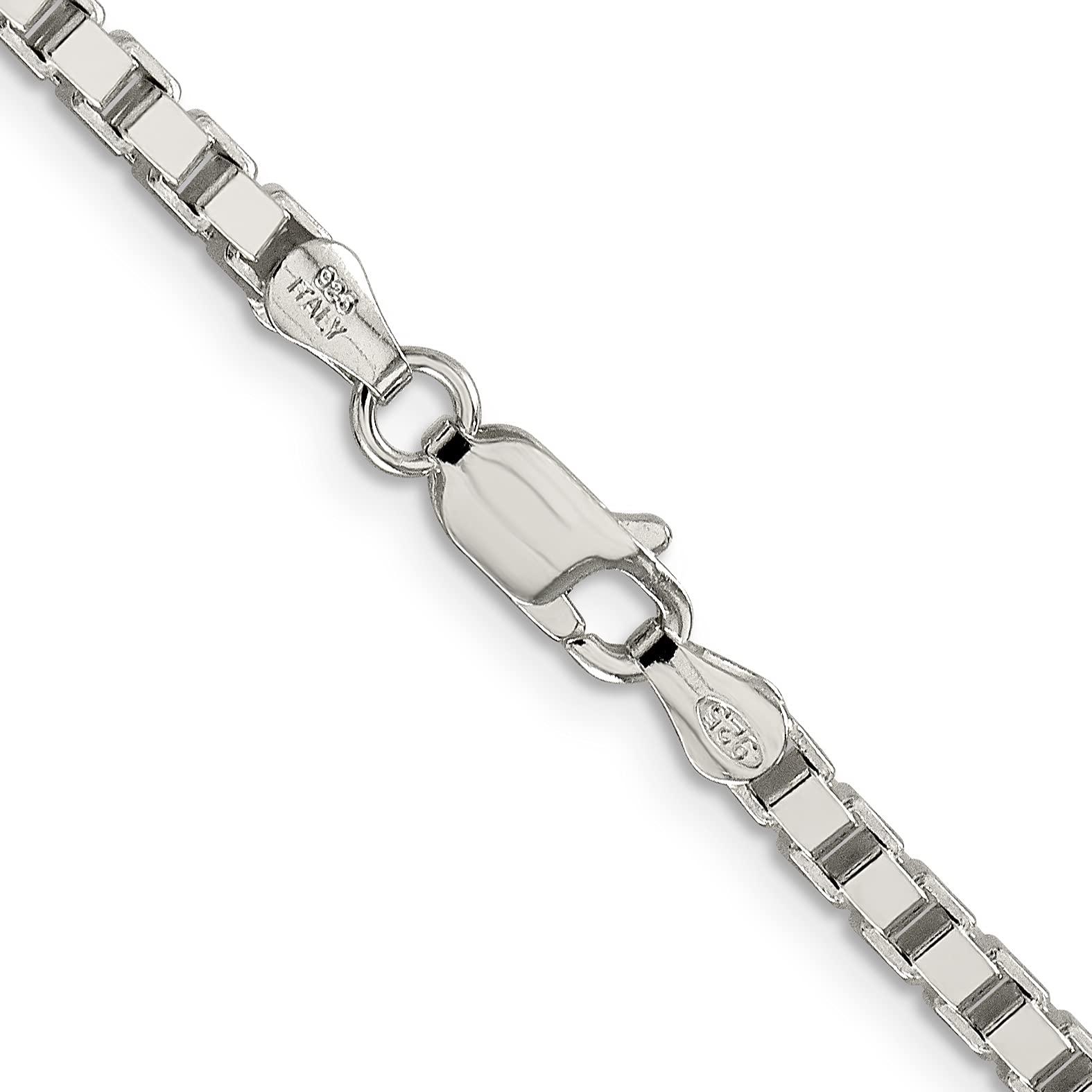 IceCarats 925 Sterling Silver 3.25mm Box Link Chain Necklace for Women - Dainty Layering Necklace, Everyday Jewelry Gift for Her, Perfect for Casual & Formal Occasions