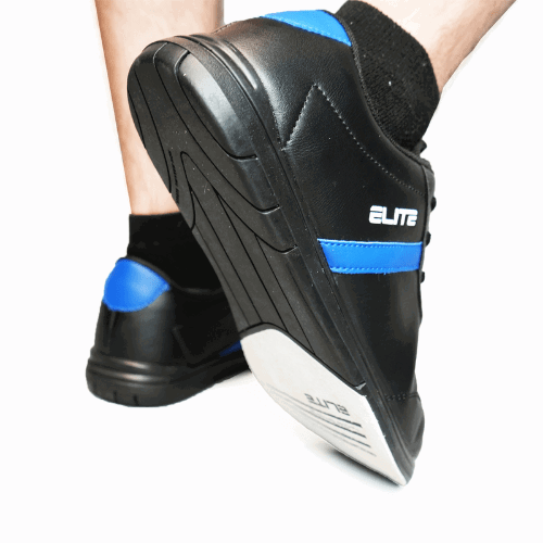 ELITE Men's Black & Royal Athletic Bowling Shoes - Universal Sliding Soles for Right/Left Handed Bowlers - Comfortable Lace-Up Design for League Play & Tournament Use