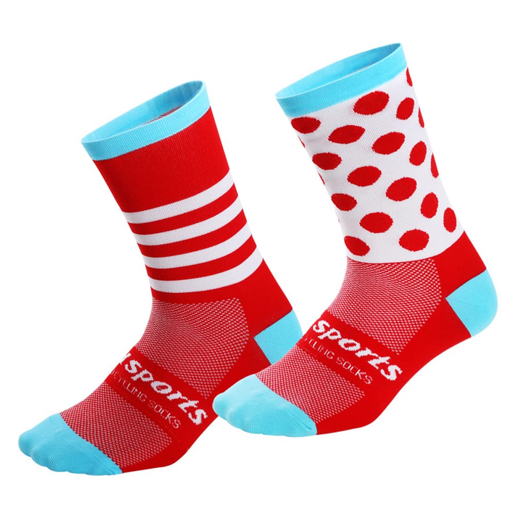 Cycling Socks for Men & Women - Breathable Bike Riding Socks for XC, MTB, BMX Sports - Moisture Wicking Athletic Ankle Socks in Black, Pink, Blue, Green, Orange - Perfect for Road Cycling, Mountain Biking & Indoor Training