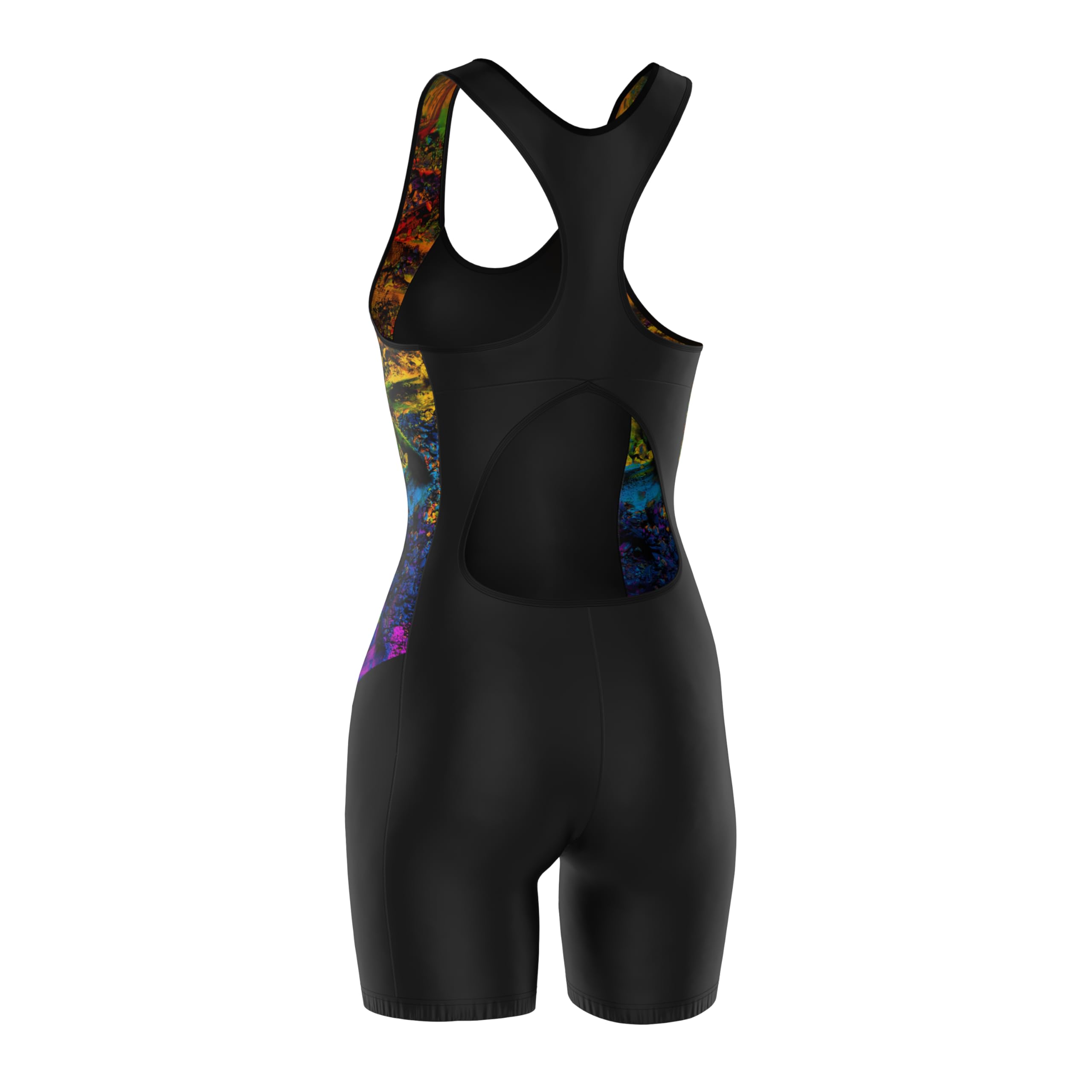 Women's Sublimated One-Piece Swimsuit with Built-in Bra & Padded Support Cups - High-Cut Boyleg Design for Swimming, Beach & Water Sports