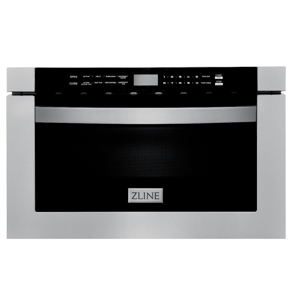 ZLINE 48 Inch Professional Kitchen Package - Stainless Steel Dual Fuel Range, Convertible Range Hood & Built-In Microwave Drawer (3KP RARH48 MW) | Perfect for Home Chefs & Modern Kitchens