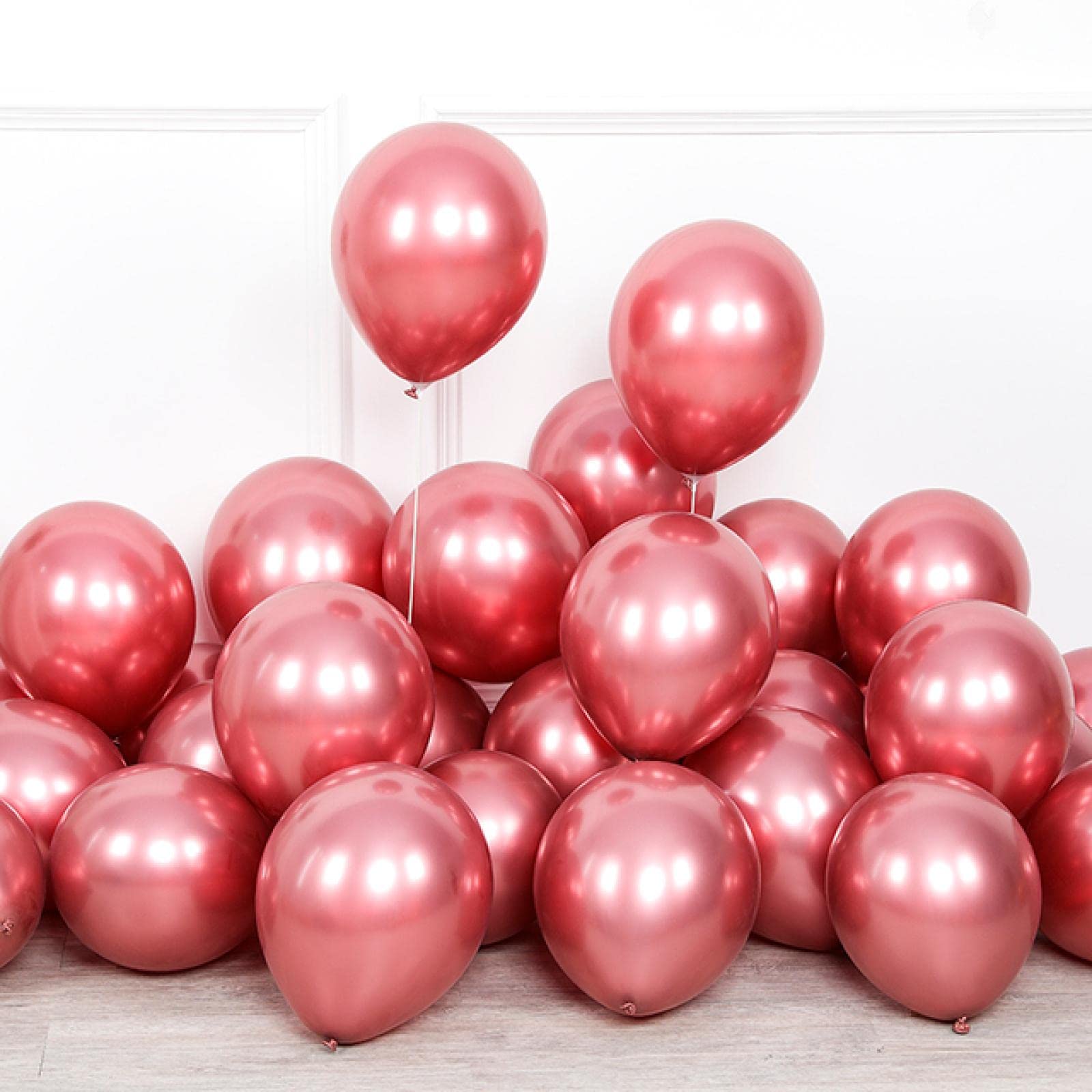 Rose Gold Flashing Metallic Balloons - 10 Inch Thick Pearly Wedding Decorations (100pcs) - Perfect for Birthday Parties, Baby Showers & Anniversary Celebrations