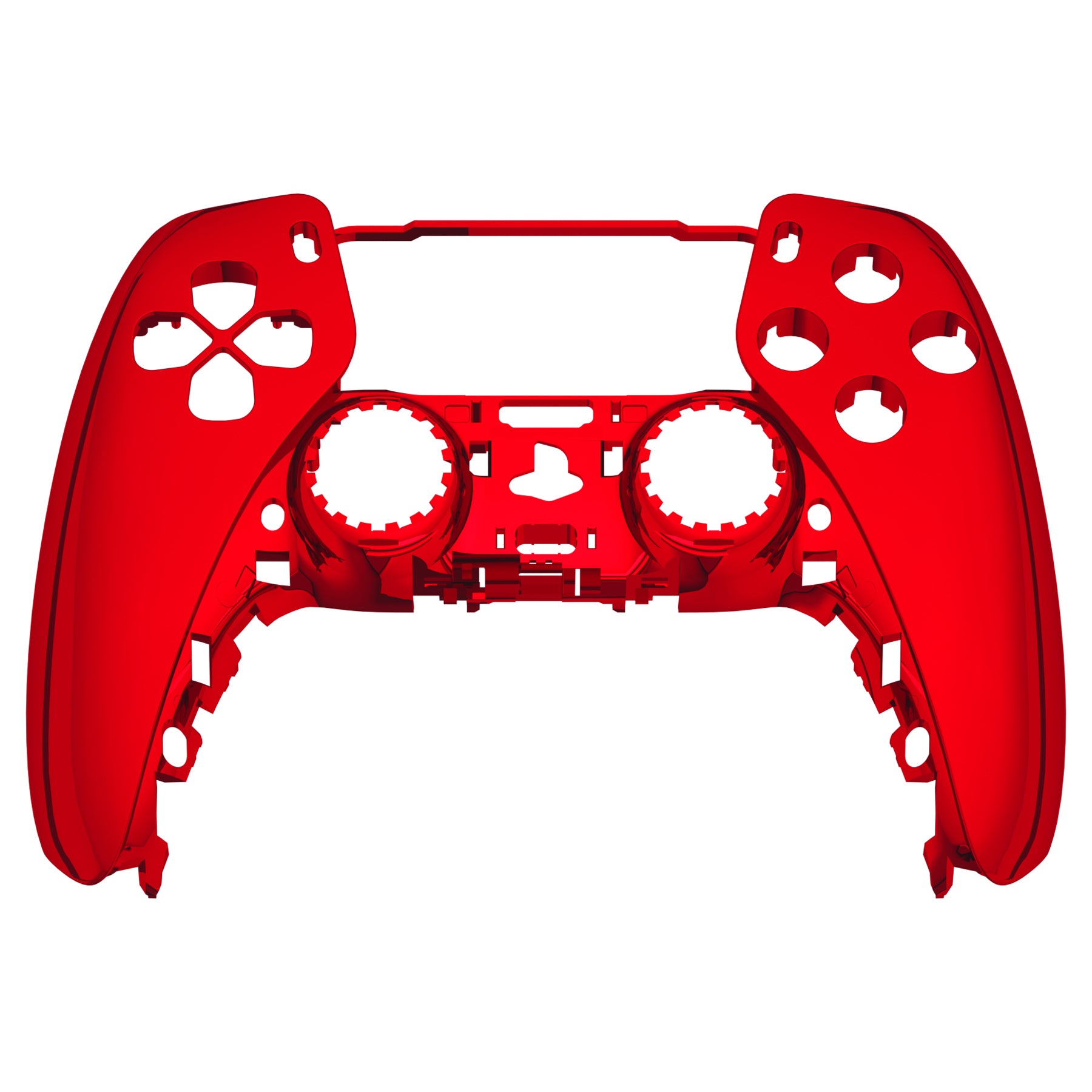 eXtremeRate Replacement Front Housing Shell for PS5 Controller BDM 010/020/030/040/050 - Chrome Red Glossy | Customize Your Controller for Gaming & Streaming