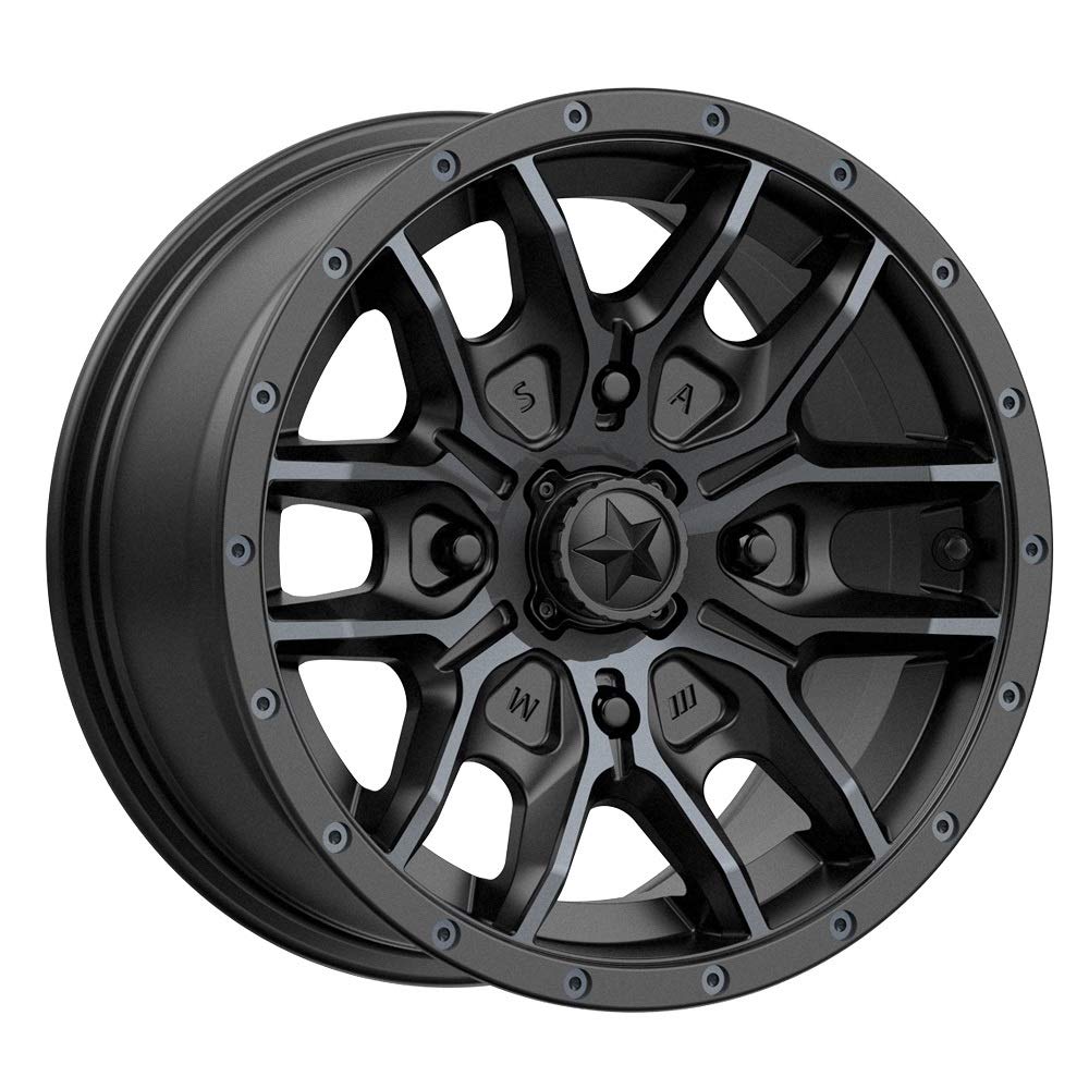 MSA M43 Fang UTV Wheels & Rims - 14 Inch Satin Black for Can-Am Maverick X3 & Pioneer 1000 - Off-Road Adventure & Trail Riding Accessories