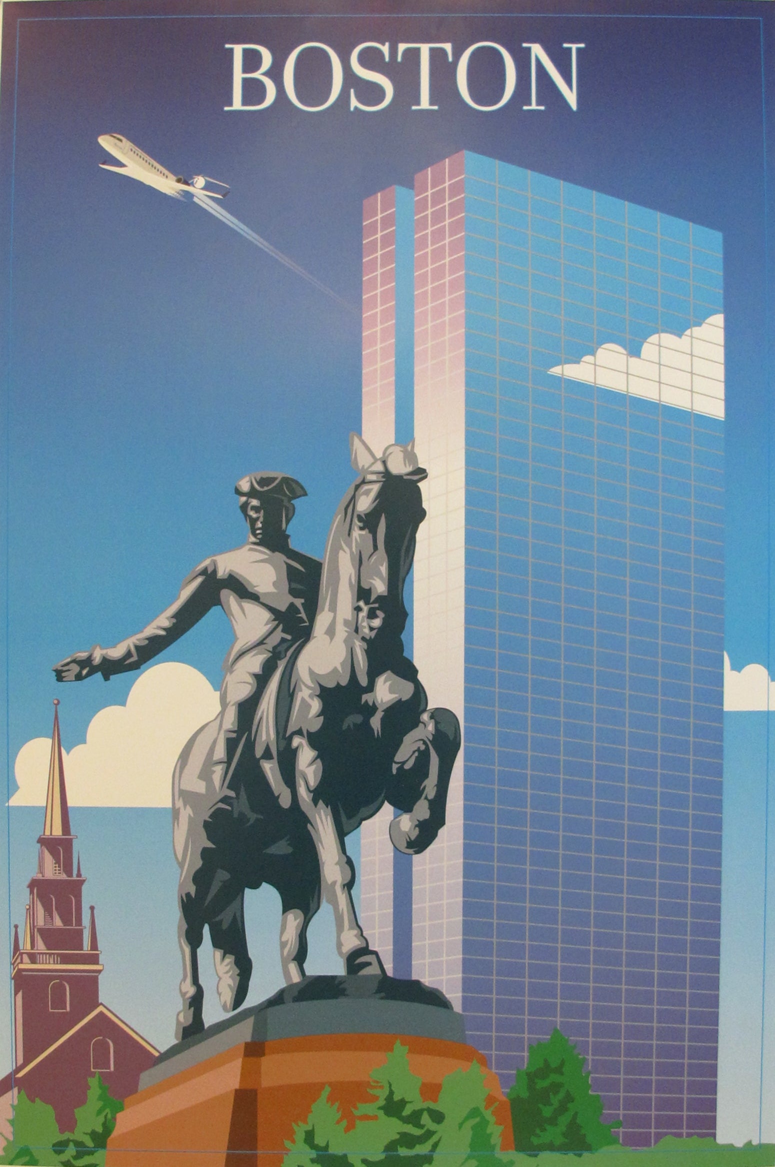 2005 Contemporary Boston Travel Poster - Vintage Style Wall Art for Home & Office Decor - Perfect for Living Room, Bedroom, or Gift