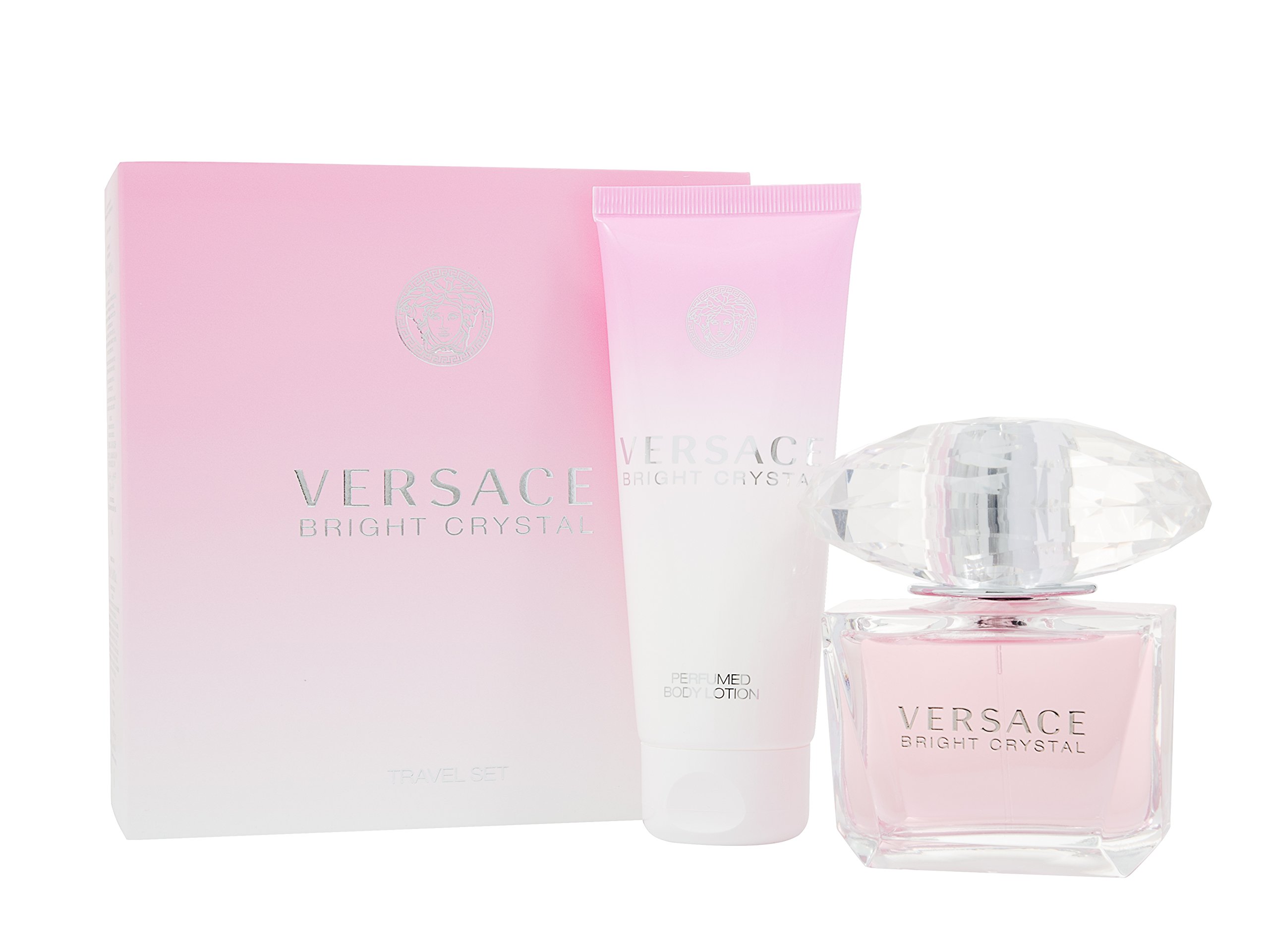 Versace Bright Crystal Eau de Toilette Spray for Women - 3.0 oz Perfume Gift Set (2-Piece) | Romantic Date & Evening Wear Fragrance
