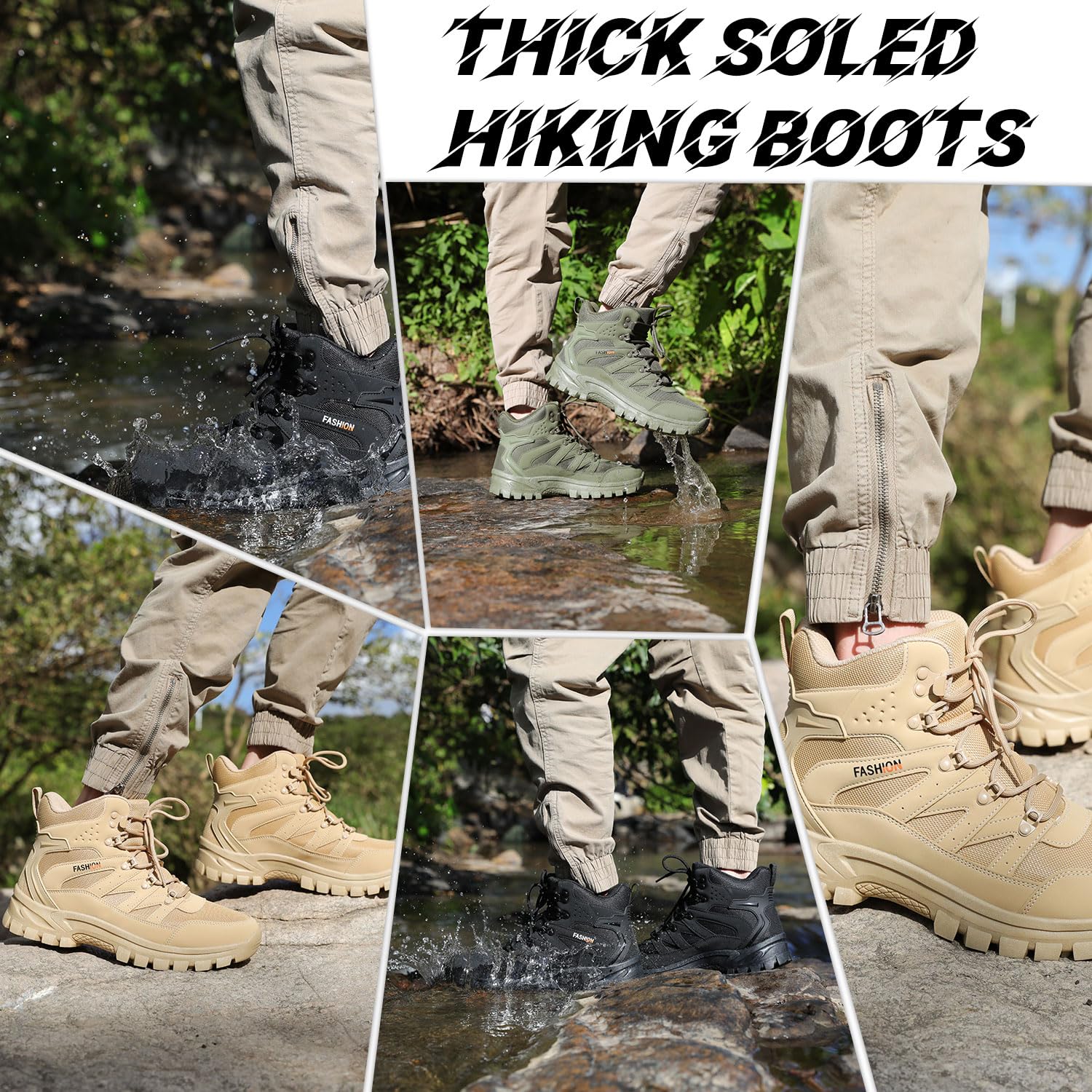 **Men's Waterproof Hiking Boots - Lightweight Outdoor Trekking & Backpacking Shoes for Mountain Climbing & Trail Walking - Durable 8061 for Adventure & Travel**