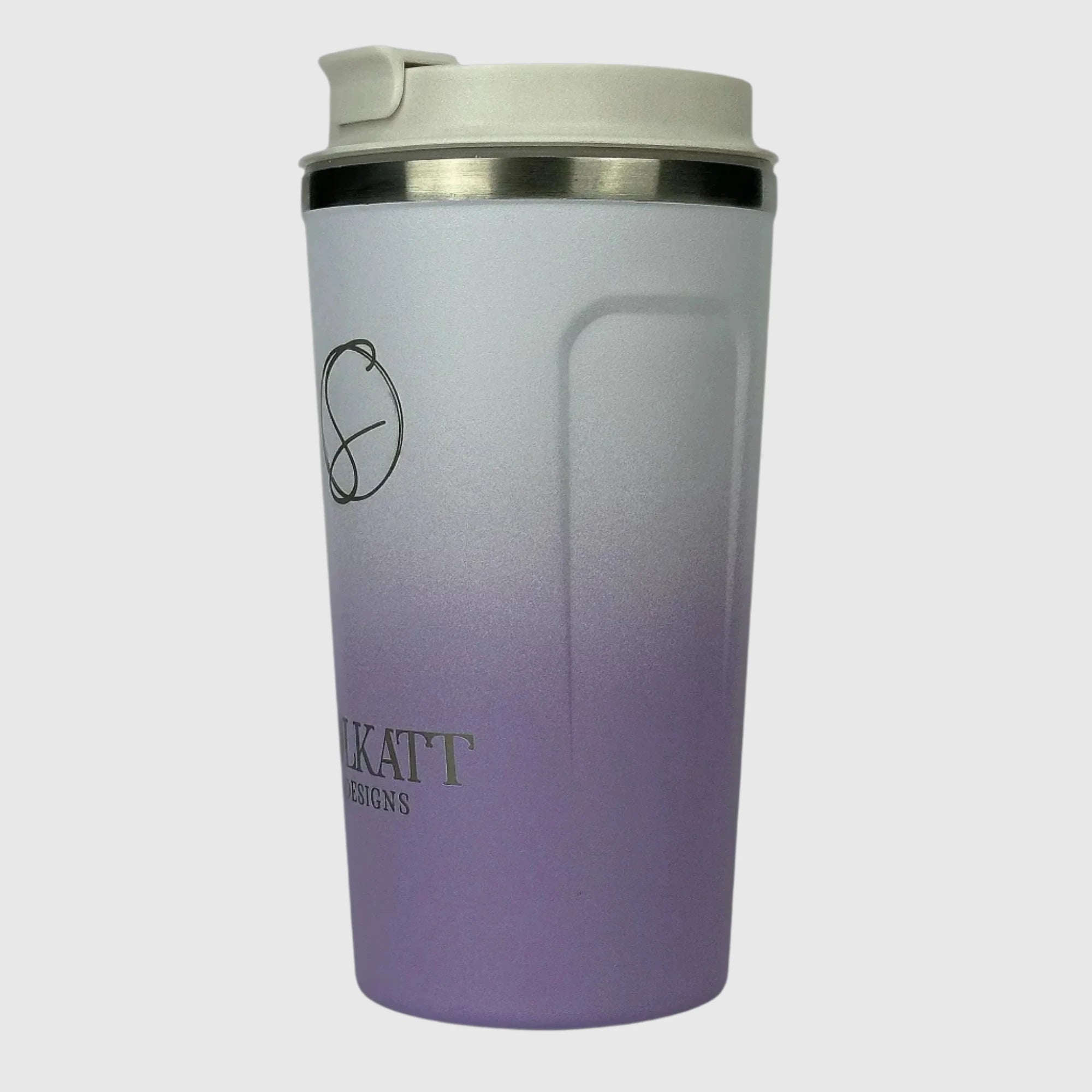 Lavender Lilac Insulated Travel Coffee Cup - 500ml Stainless Steel Vacuum Flask - Keeps Hot/Cold for Hours - Perfect for Commuting, Camping & Office Use