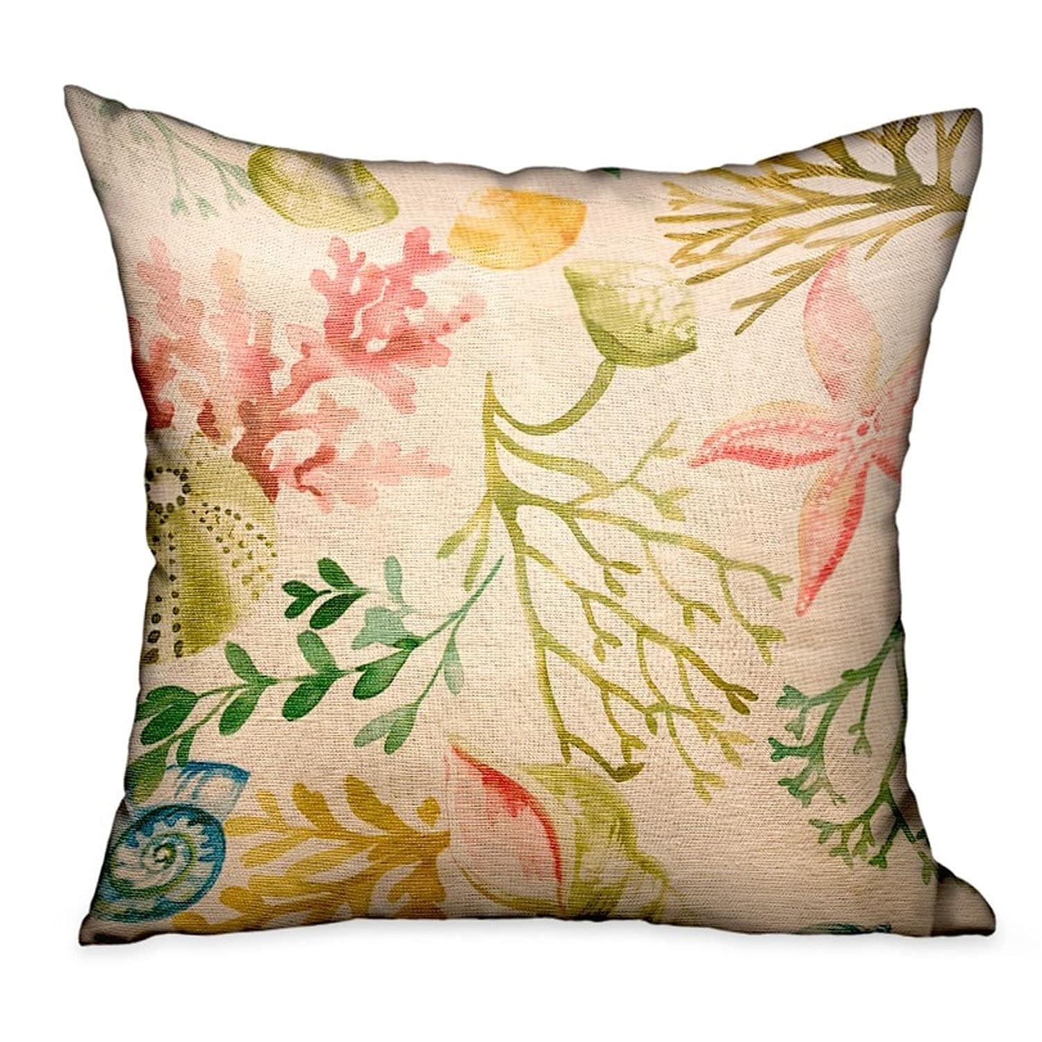 Plutus Brands Under the Sea Multi Floral Luxury Throw Pillow - Soft Decorative Cushion for Sofa, Bed & Home Decor
