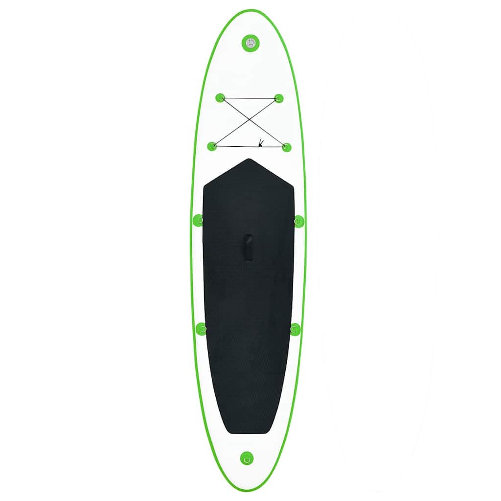 Inflatable Stand Up Paddle Board Set - 13.8ft Green & White SUP with Accessories | Portable for Lakes, Rivers & Ocean Paddling