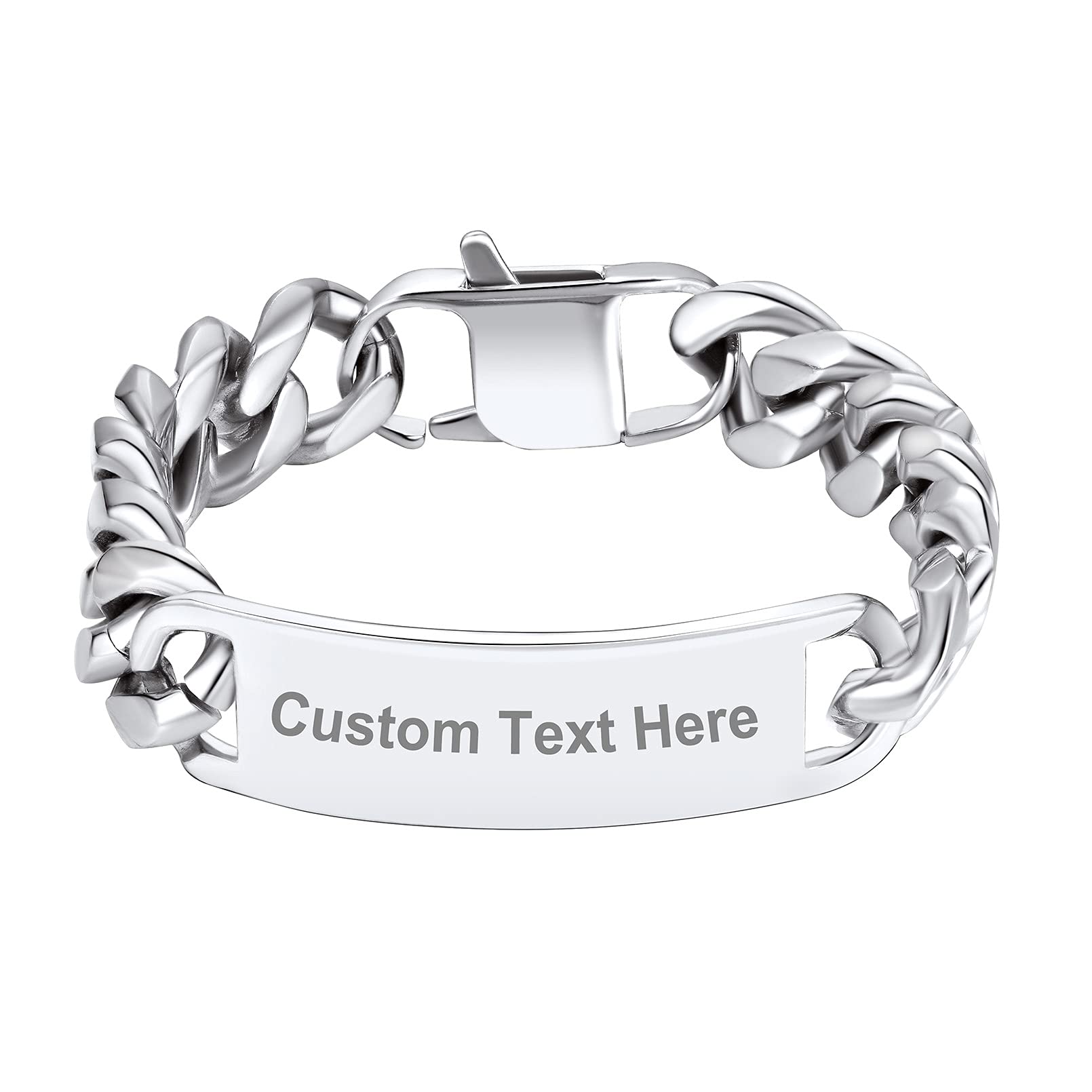 Supcare Personalized Adjustable Bracelet for Men & Women - 316L Stainless Steel Fashion Jewelry Wrist Chain in Silver, Gold & Black - Perfect Gift with Gift Box for Anniversary, Birthday & Valentine's Day