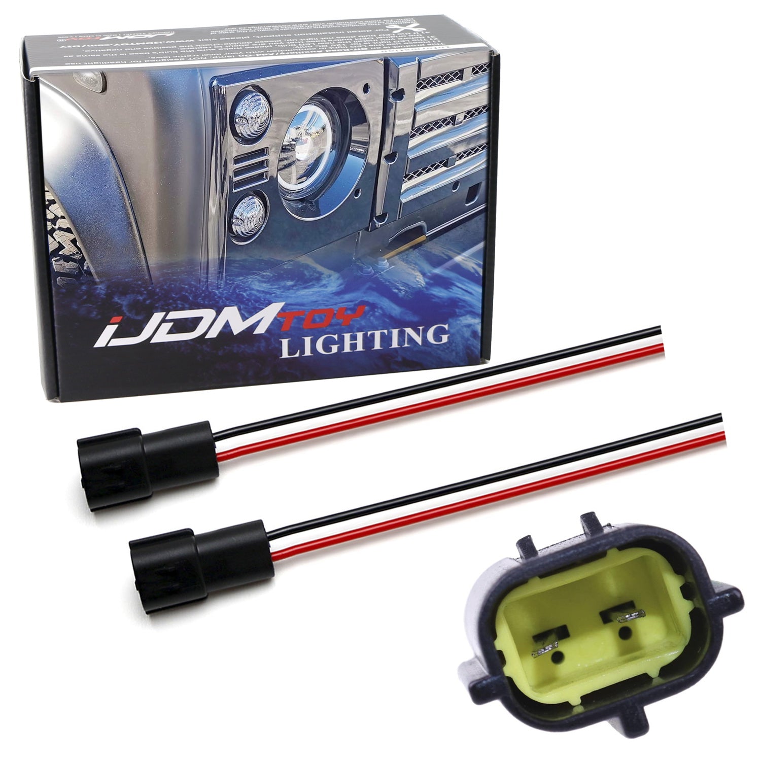 2-Pin Plug Adapters for Defender 2 & 3, NAS RDX Wipac LED Light Upgrade - Pre-Wired Electrical Connectors for Off-Road Vehicles & Work Lamps