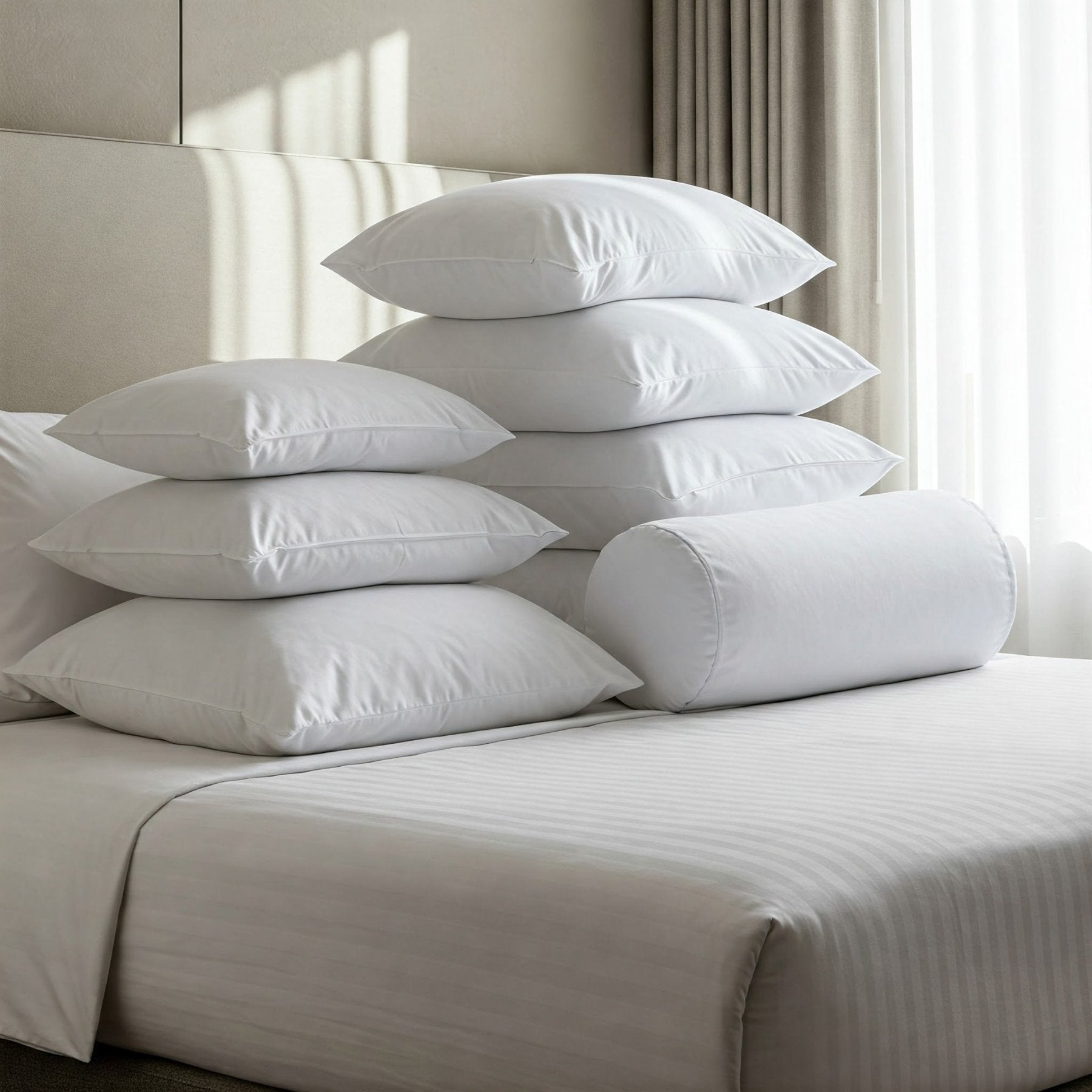 Premium Down Alternative Bolster/Cylinder Pillow Insert - Soft & Supportive for Sofas, Beds, and Reading Nooks - Hypoallergenic & Machine Washable