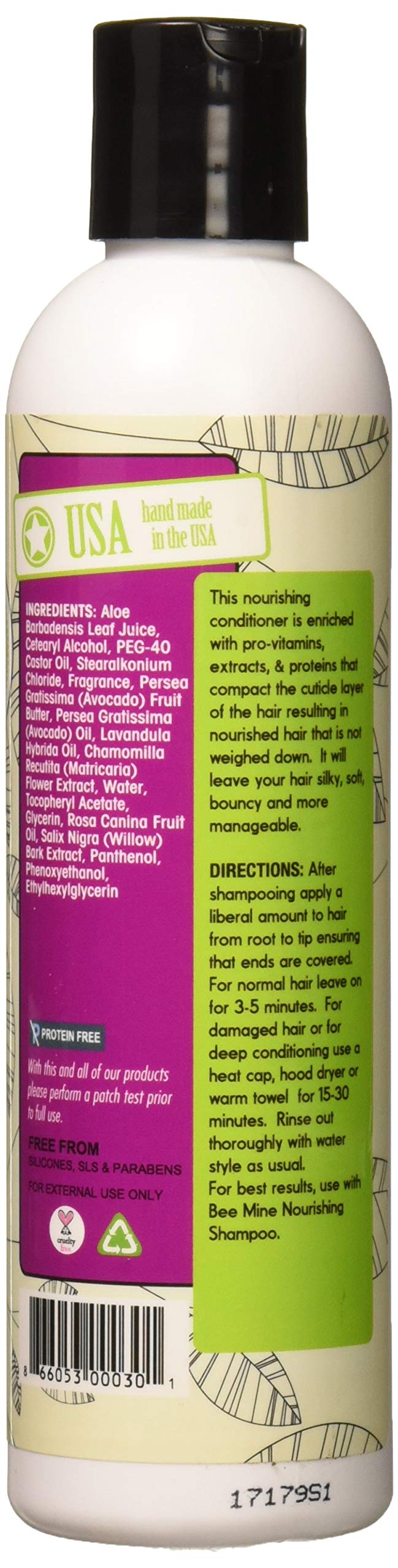 BEE MINE Avocado Cream Balanced Hair Conditioner - 8 Oz for Dry & Damaged Hair - Natural Moisturizing Treatment for Soft, Shiny Locks - Perfect for Daily Use & Hair Repair