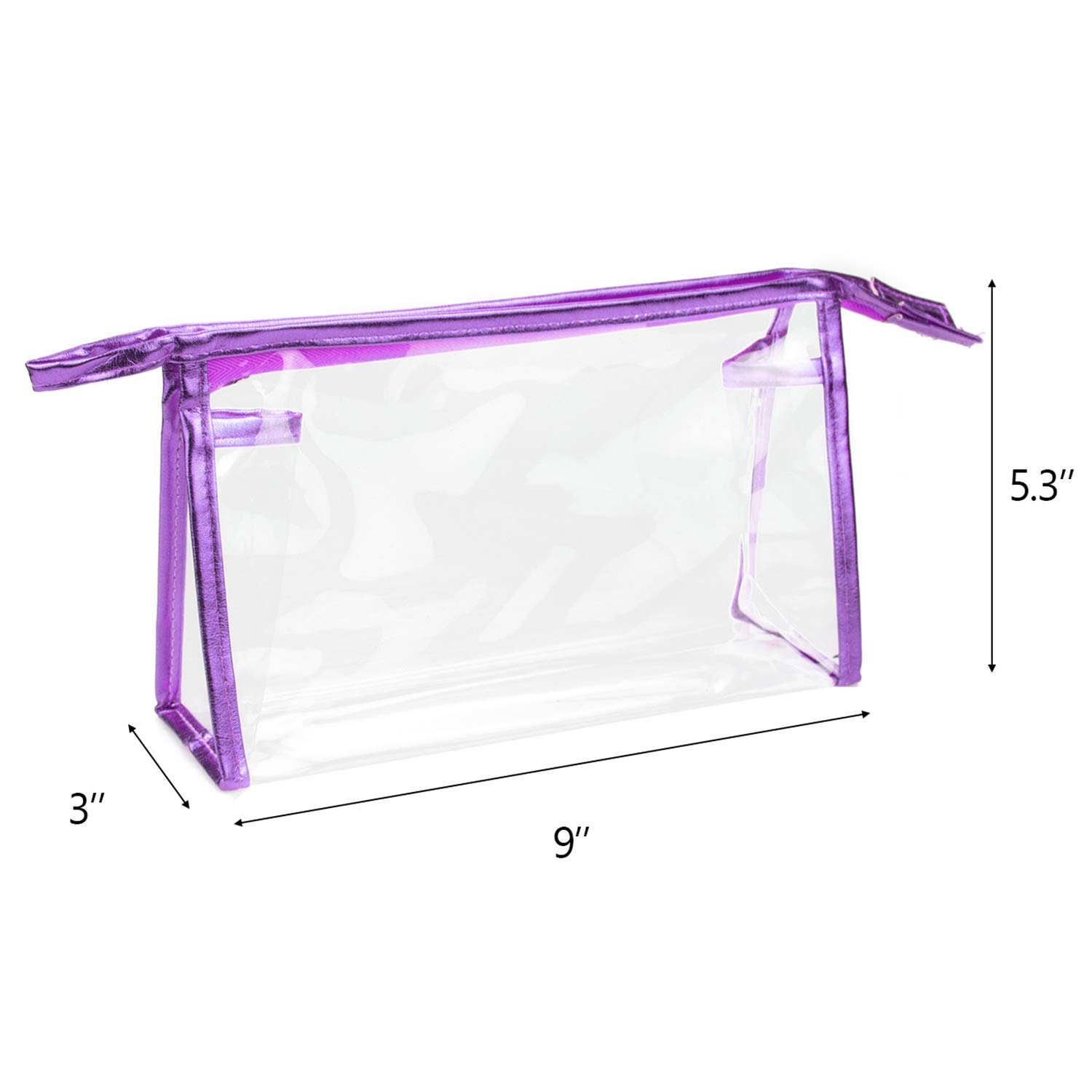 Hedume 10 Pack Clear Waterproof Makeup Bags - PVC Transparent Cosmetic Organizer with Zipper for Travel, Bathroom & Daily Essentials Storage | Perfect for Toiletries, Cosmetics & Travel Accessories