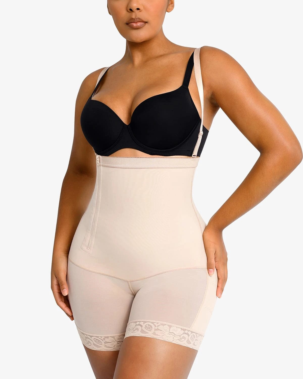 AirSlim® Plus Curve Side Zipper Shorts for Women - High Waist Slimming Workout Running Yoga Shorts with Pockets - Perfect for Gym, Jogging & Lounge Wear