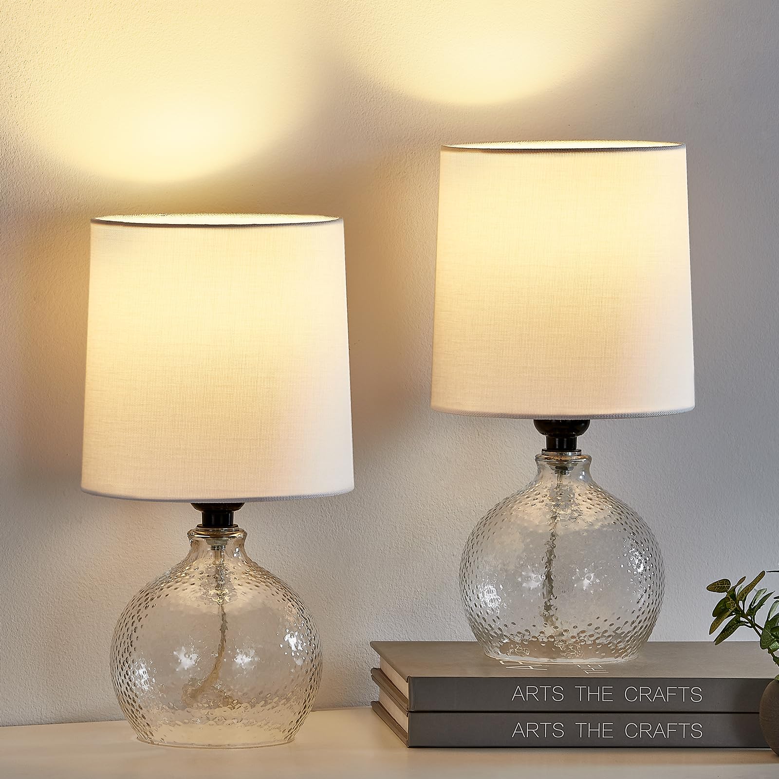 Modern Glass Table Lamps Set of 2 - 13.5