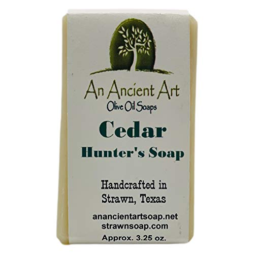 **All Natural Handmade Cedar Hunter's Soap with Olive Oil, Palm Oil & Coconut Oil – Organic Bar Soap for Men & Women – Perfect for Camping, Hiking & Outdoor Adventures**