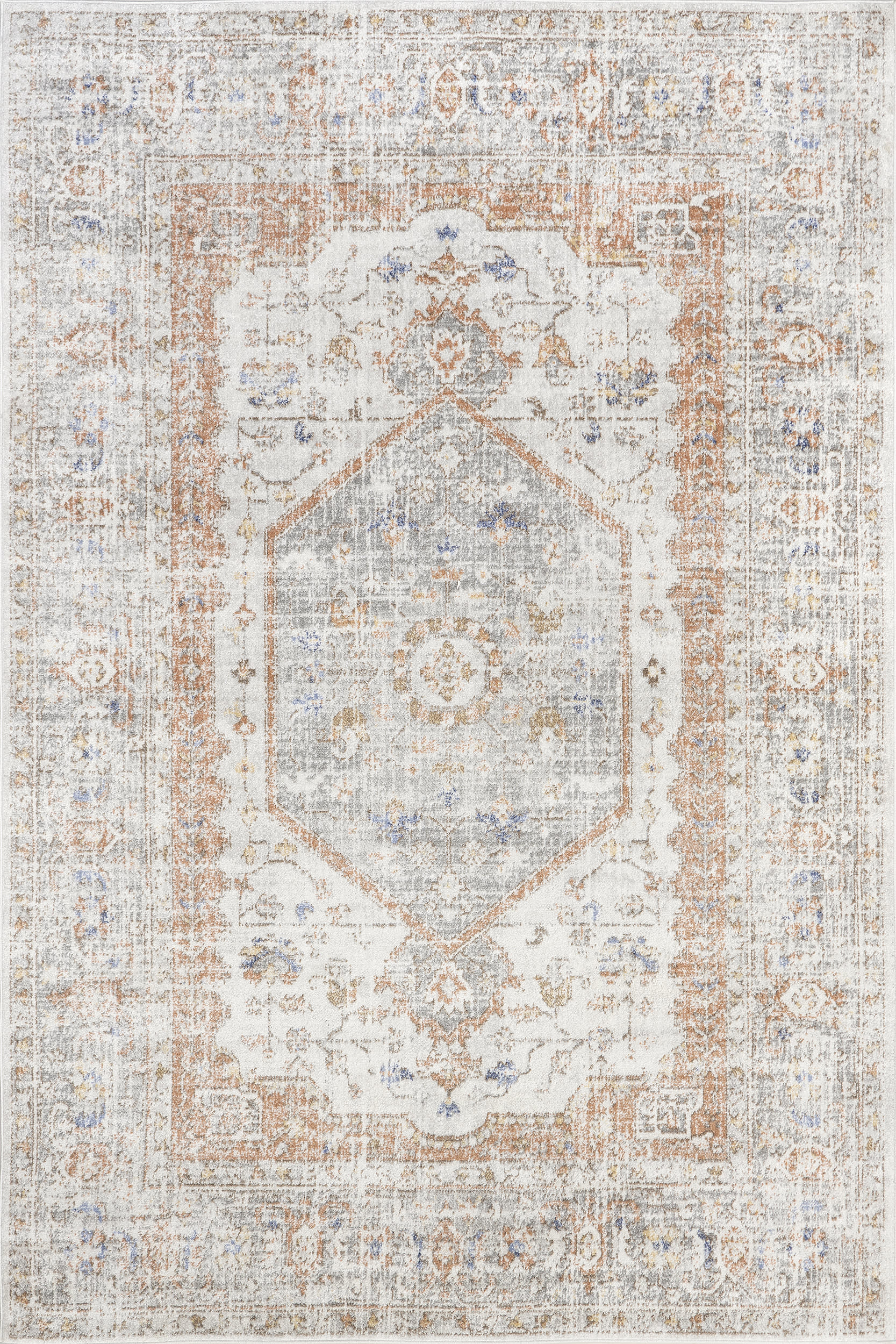 Florid Dreams Rug | Silver - Soft and Stylish Area Rug for Living Room, Bedroom, or Office Decor
