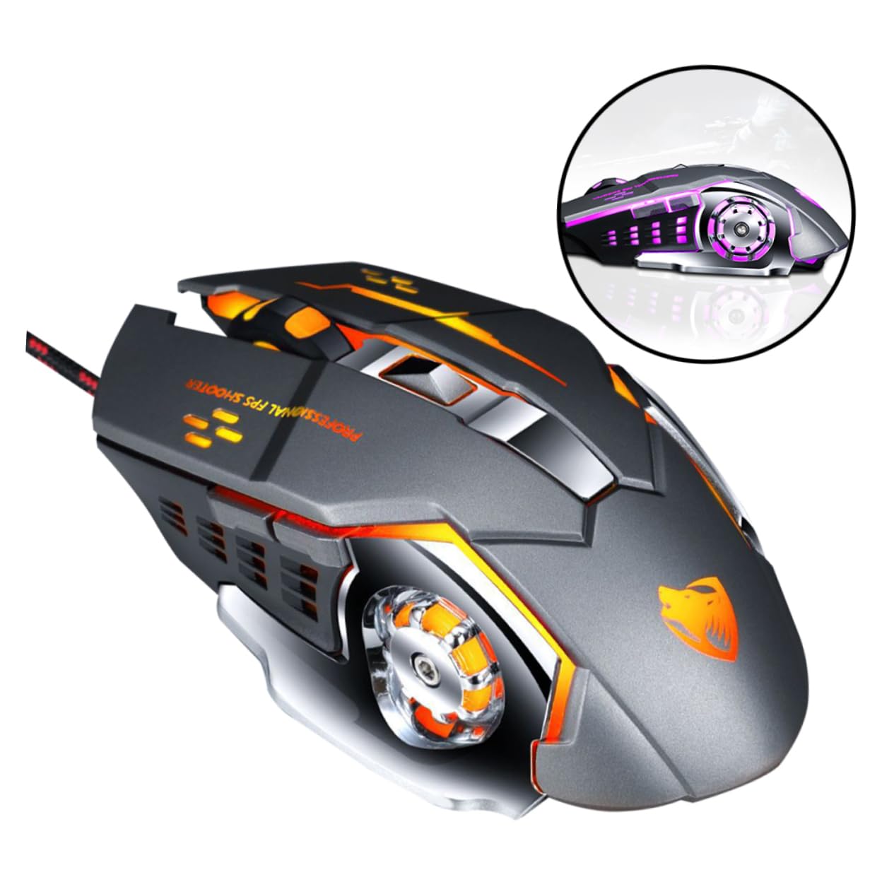 Gadpiparty 2 Pack Wired Gaming Mouse - USB Optical Computer Mouse with Ergonomic Design for PC, Laptop, Office & Gaming - V6 Mechanical Corded Mouse (Great for Work, Gaming & Everyday Use)