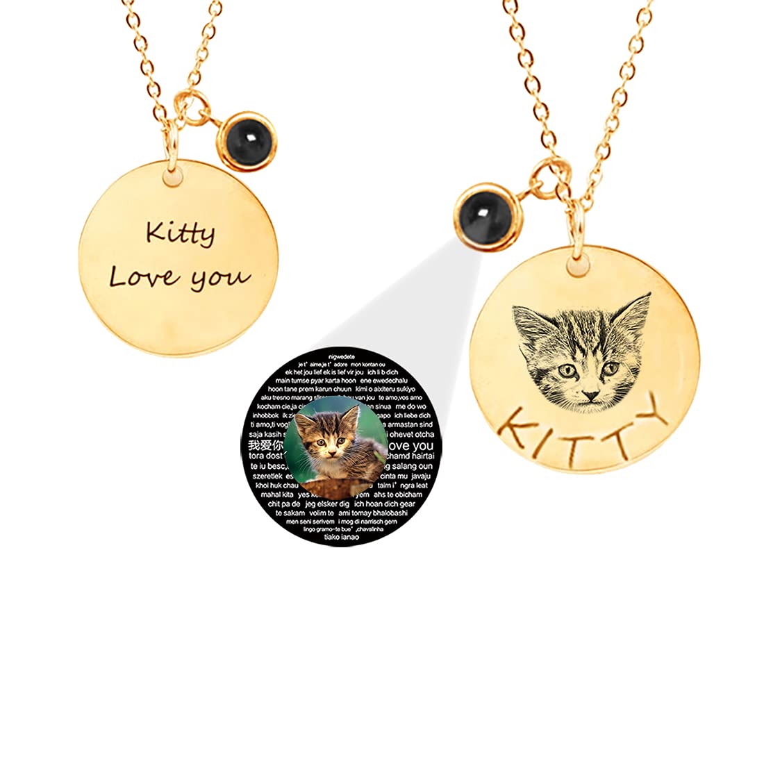 Custom Photo Projection Necklace for Pets - Personalized 