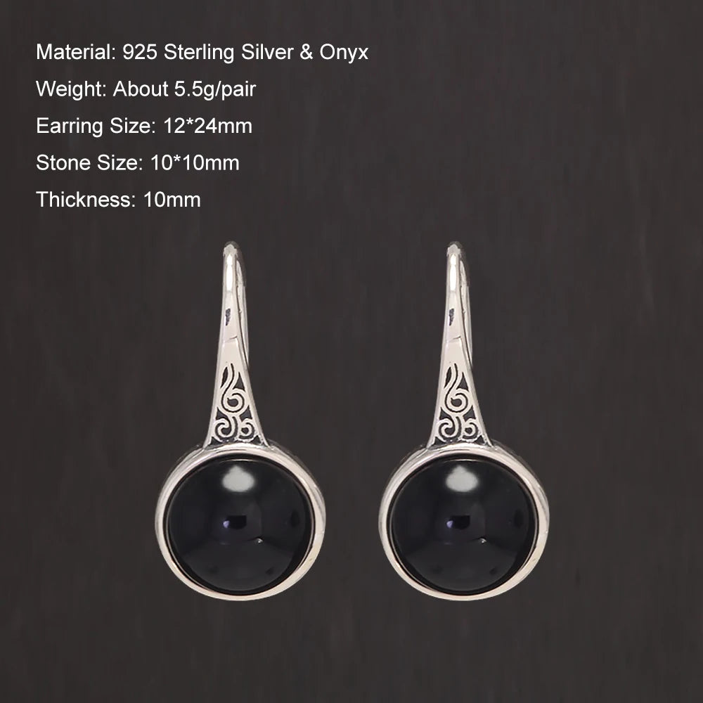 Dark Serenity Earrings - Elegant Gothic Dangle Earrings for Women, Sterling Silver Gothic Jewelry, Perfect for Halloween, Parties & Night Out