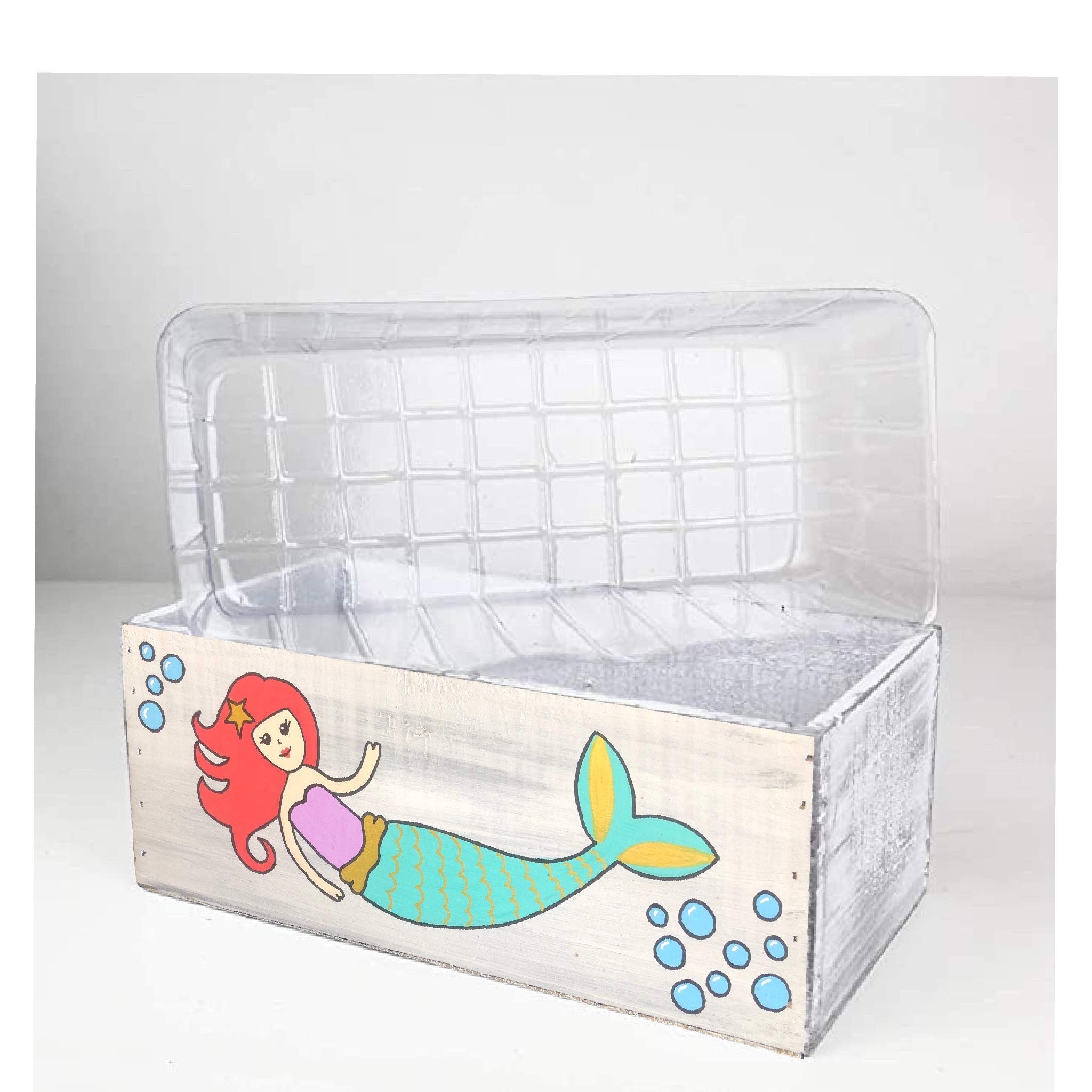 Mermaid Planter for Succulents - Ocean Themed Ceramic Flower Pot, Unique Gift for Daughter & Girls Bedroom Decor - Perfect for Home, Office, and Party Centerpieces
