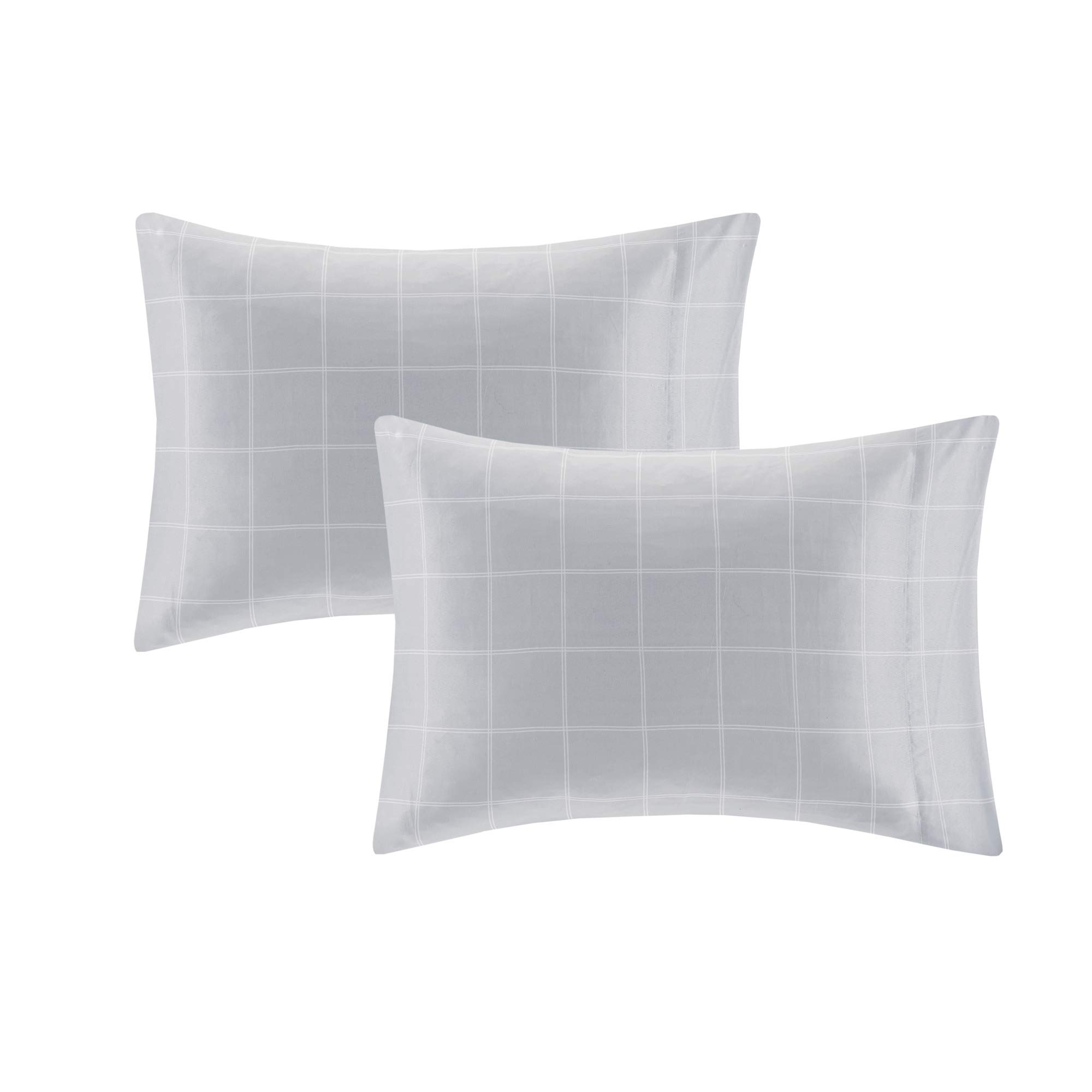 Intelligent Design Marsden Comforter Set - Striped Embroidered Toss Pillow & 6-Piece Sheet Set for Twin XL Bed | All-Season Blue/Grey Bedding | Perfect for Guest Rooms, Dorms & Cozy Bedroom Makeovers