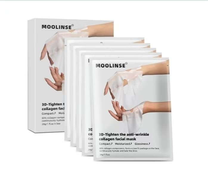 **Collagen Face Masks for Normal & Oily Skin - 5-Pack Hydrating, Moisturizing, Nourishing & Tightening Sheet Masks for Deep Cleansing - Perfect for Daily Skincare & Spa Nights**