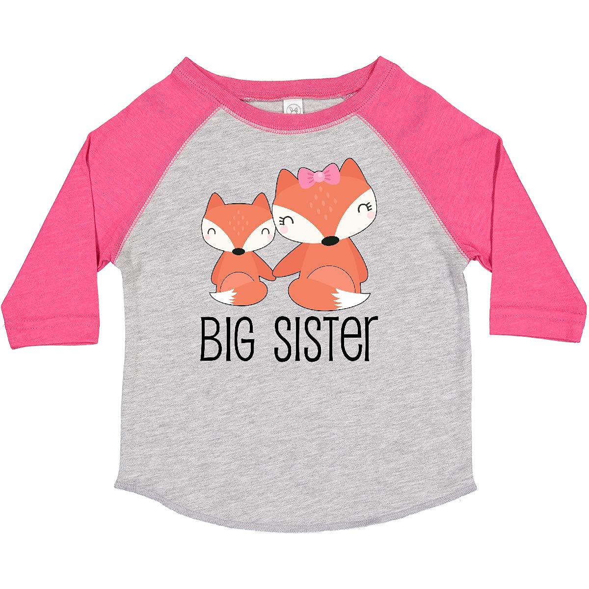 Inktastic Fox Big Sister Toddler T-Shirt - Cute Animal Graphic Tee for Toddler Girls - Perfect for Sibling Matching Outfits & Family Photos