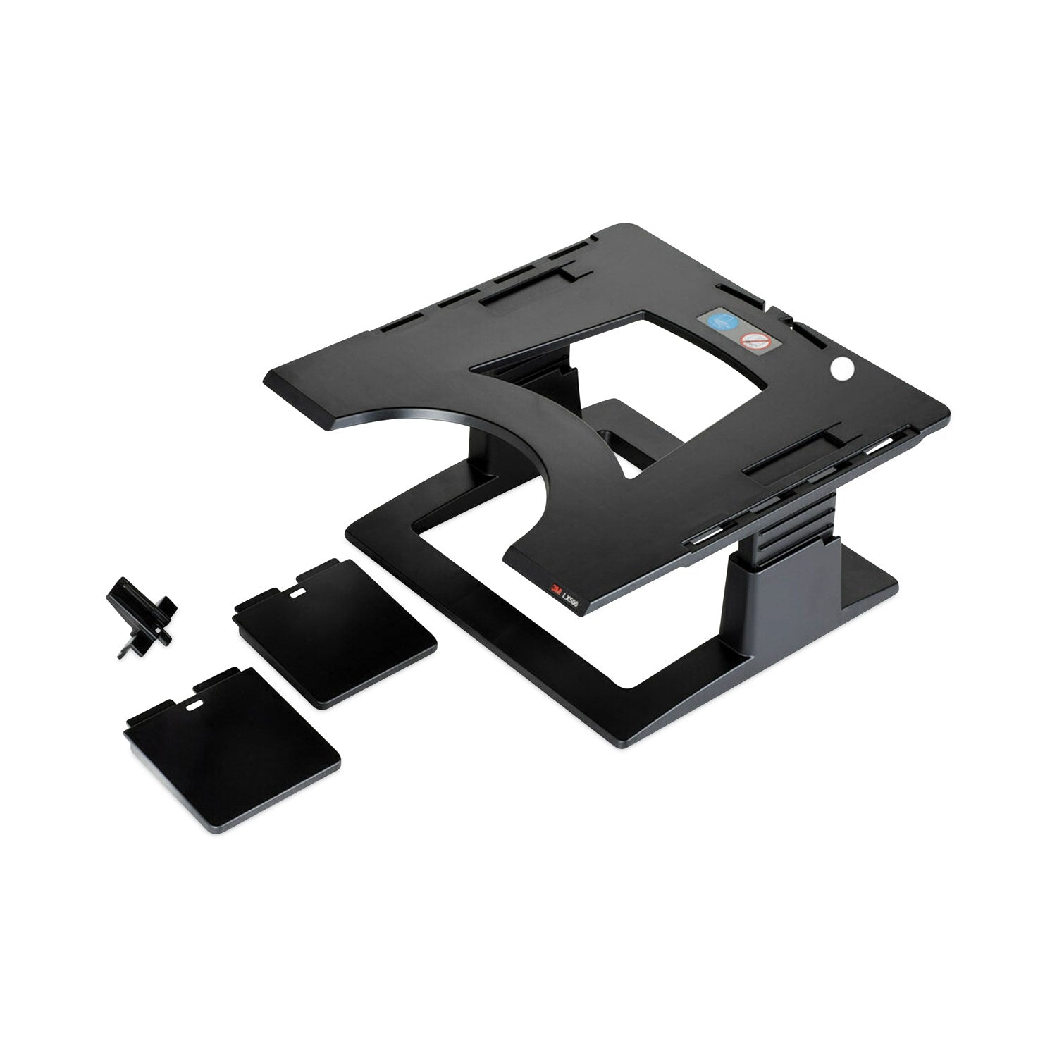 3M™ Adjustable Laptop Stand for Desk - 13 x 13 Inches, Height 4 to 6 Inches - Ergonomic Computer Riser Holder Supports Up to 20 lbs - Perfect for Home Office, Gaming Setup & Workspace Ergonomics (Black)