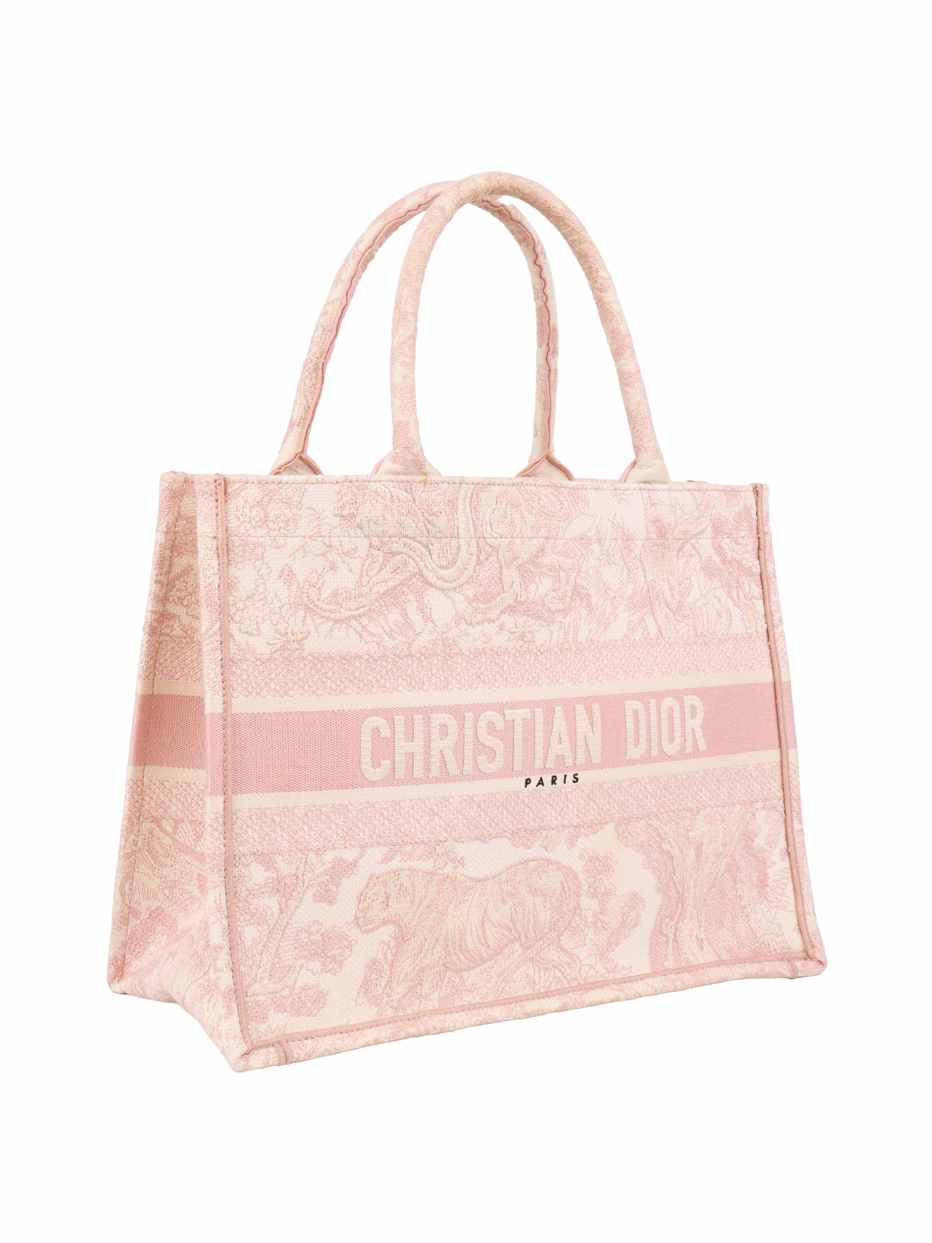 Dior Pink & Cream Medium Book Tote Bag - Luxury Designer Handbag for Women | Perfect for Work, Travel & Everyday Use