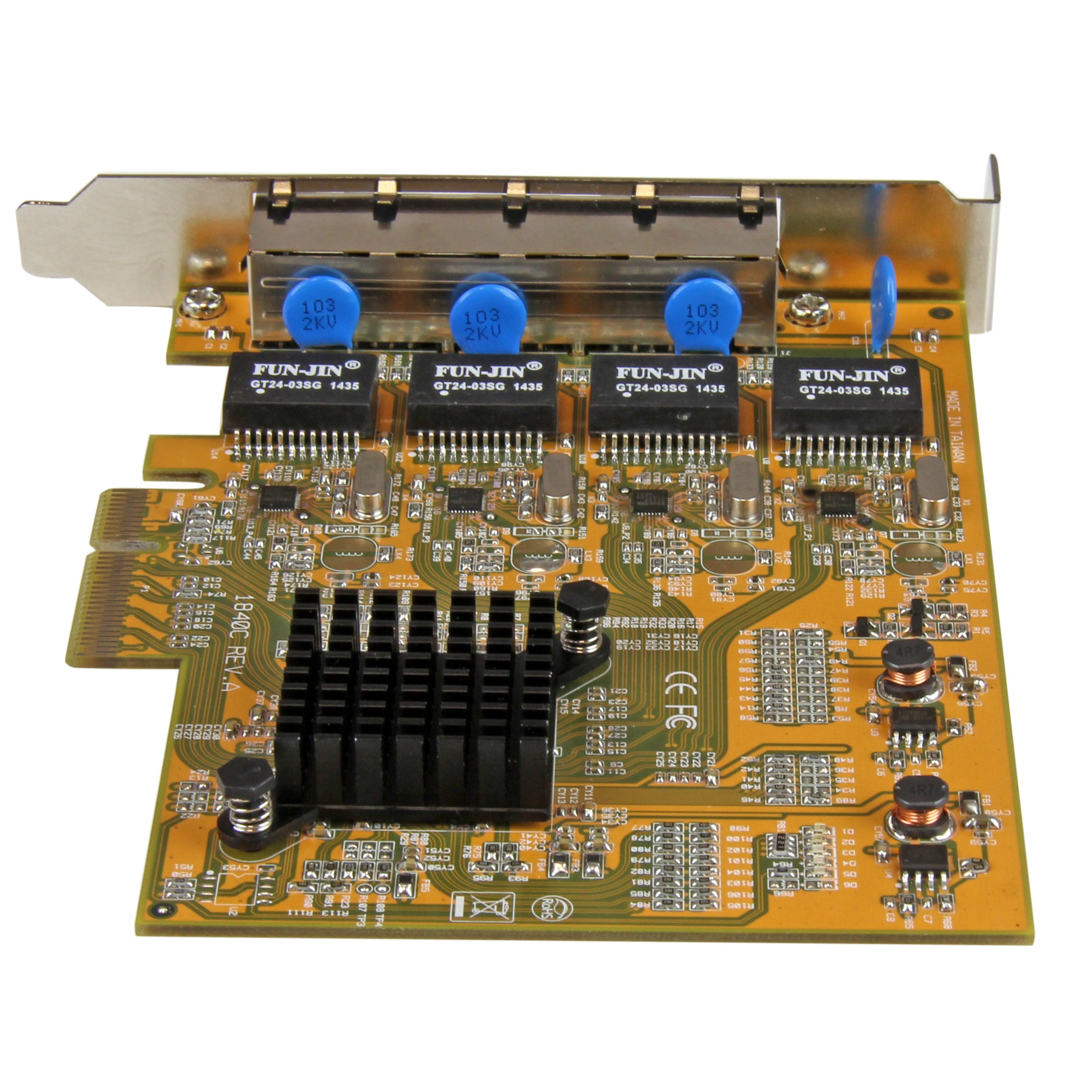 StarTech.com 4 Port PCIe Gigabit Ethernet Network Card - Standard Profile - RJ45 Port - Realtek RTL8111G Chipset - NIC Server Adapter for High-Speed Networking (ST1000SPEX43) - Ideal for Gaming PCs, Workstations, and Server Upgrades