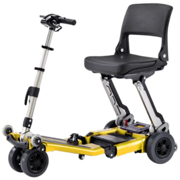 FreeRider USA Luggie Standard 4-Wheel Foldable Mobility Scooter - Lightweight Travel Scooter for Seniors & Adults - Perfect for Airports, Shopping Malls & Outdoor Adventures
