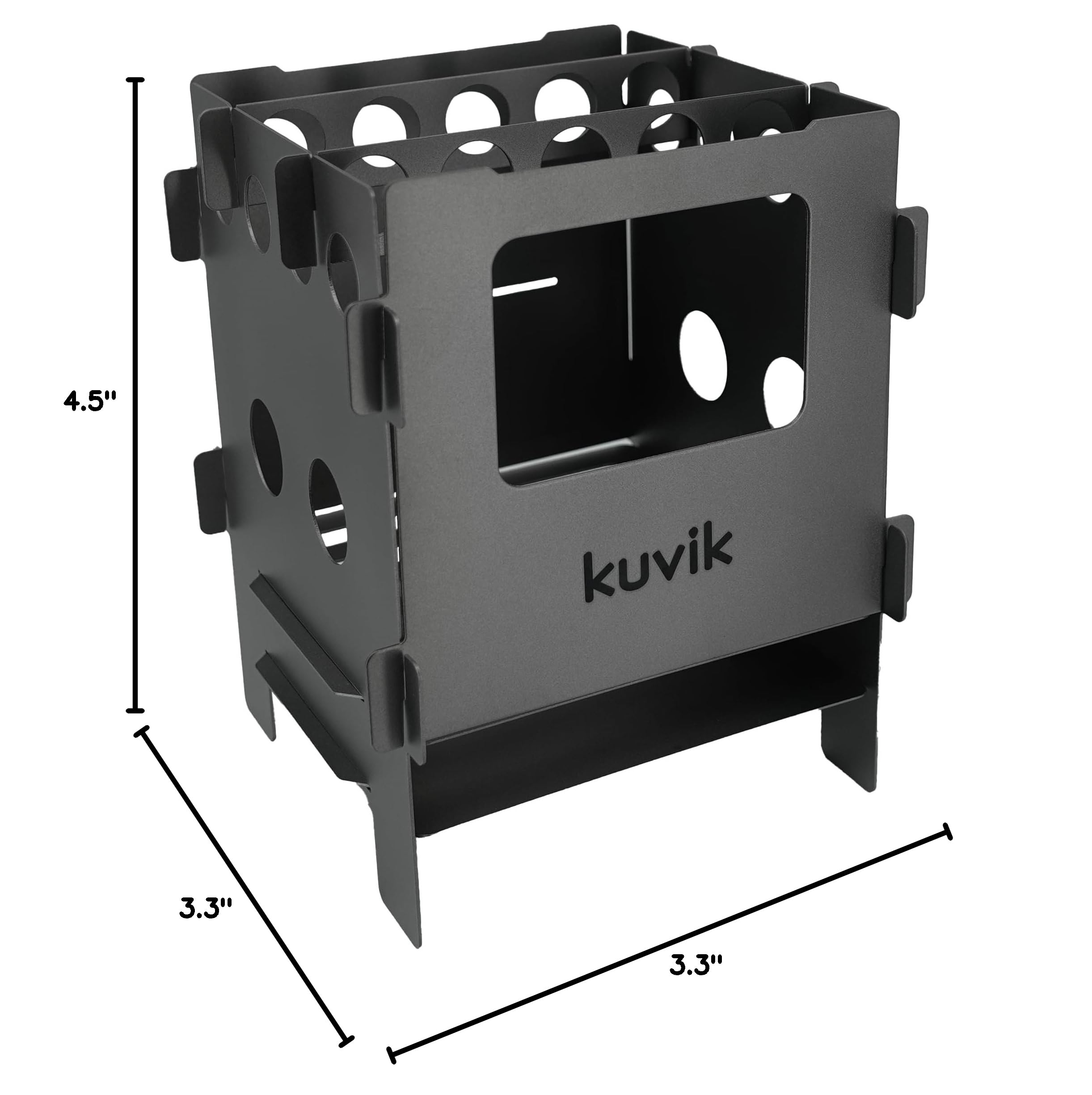Kuvik Compact Titanium Wood Stove - Ultralight Portable Camping Stove for Backpacking, Hiking, Survival Gear | Perfect for Outdoor Adventures, Emergency Preparedness & Bushcraft Cooking