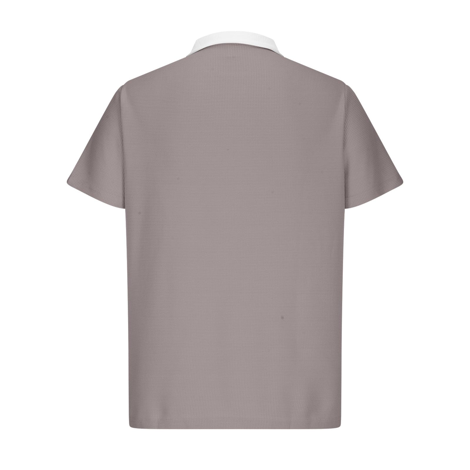 Men's Waffle Henley Shirt - Short Sleeve Breathable Summer T-Shirt with Zipper & Pocket - Casual Comfort Top for Outdoor Activities & Daily Wear