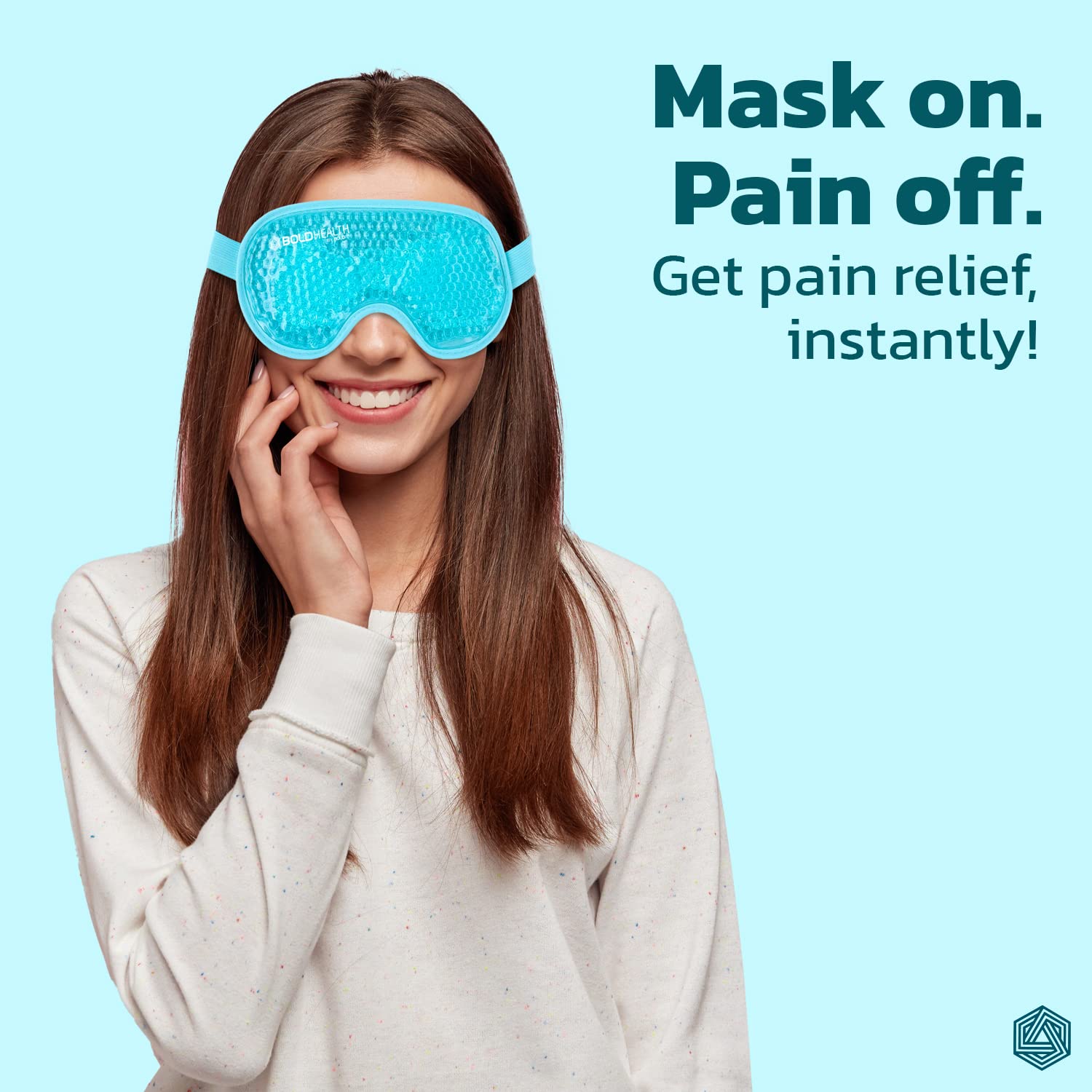 Boldhealth Cooling Gel Eye Mask with Beads for Dark Circles & Puffy Eyes - Reusable Polyester Eye Patches for Dry Eyes, Redness Relief & Relaxation - Stretchable Sleeping Mask for Women & Men (Blue) - Perfect for Travel, Work Breaks & Nighttime Skincare Routine